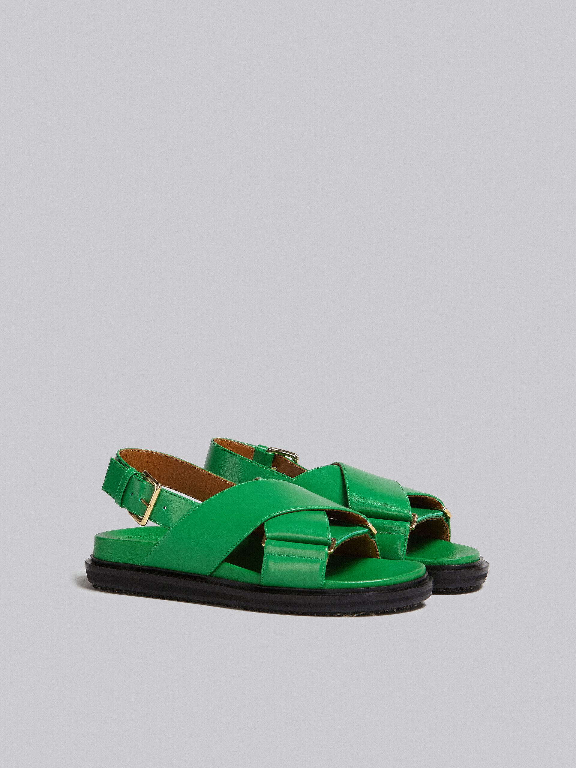 Green leather Fussbett - Sandals - Image 2