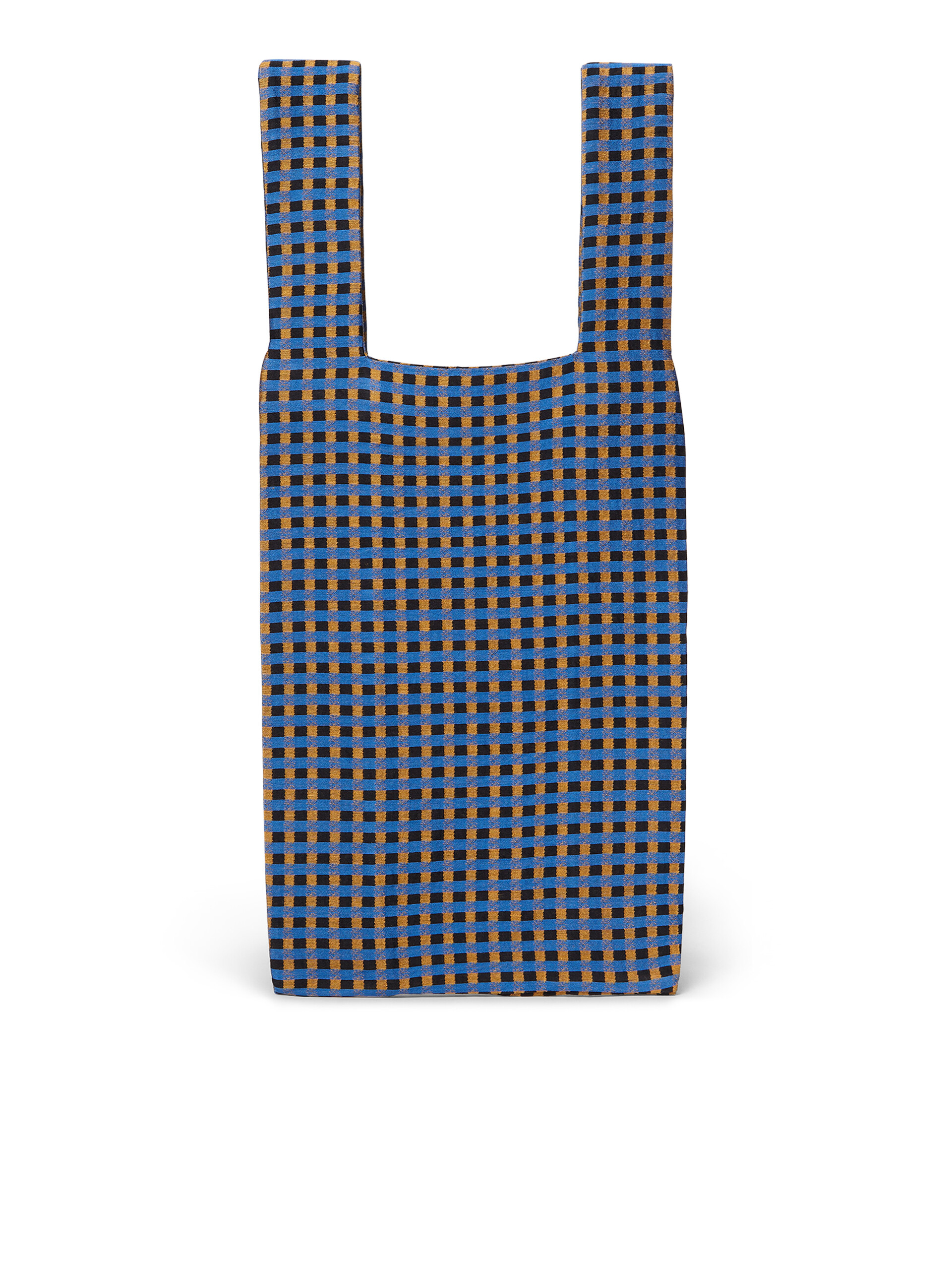 MARNI MARKET cotton shopping bag with check print - Shopping Bags - Image 3