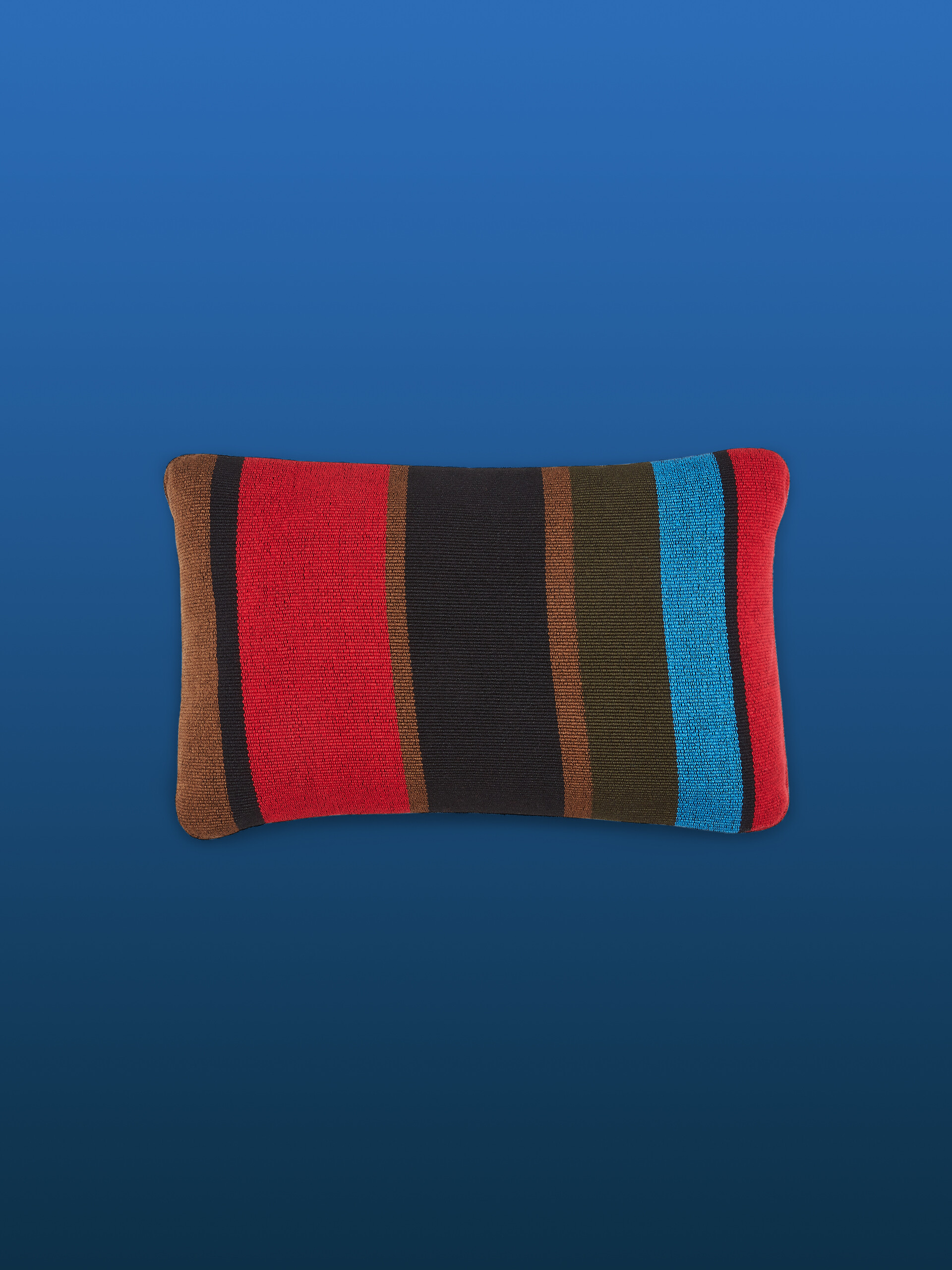 MARNI MARKET rectangular pillow cover in polyester with brown black and red vertical stripes - Furniture - Image 1