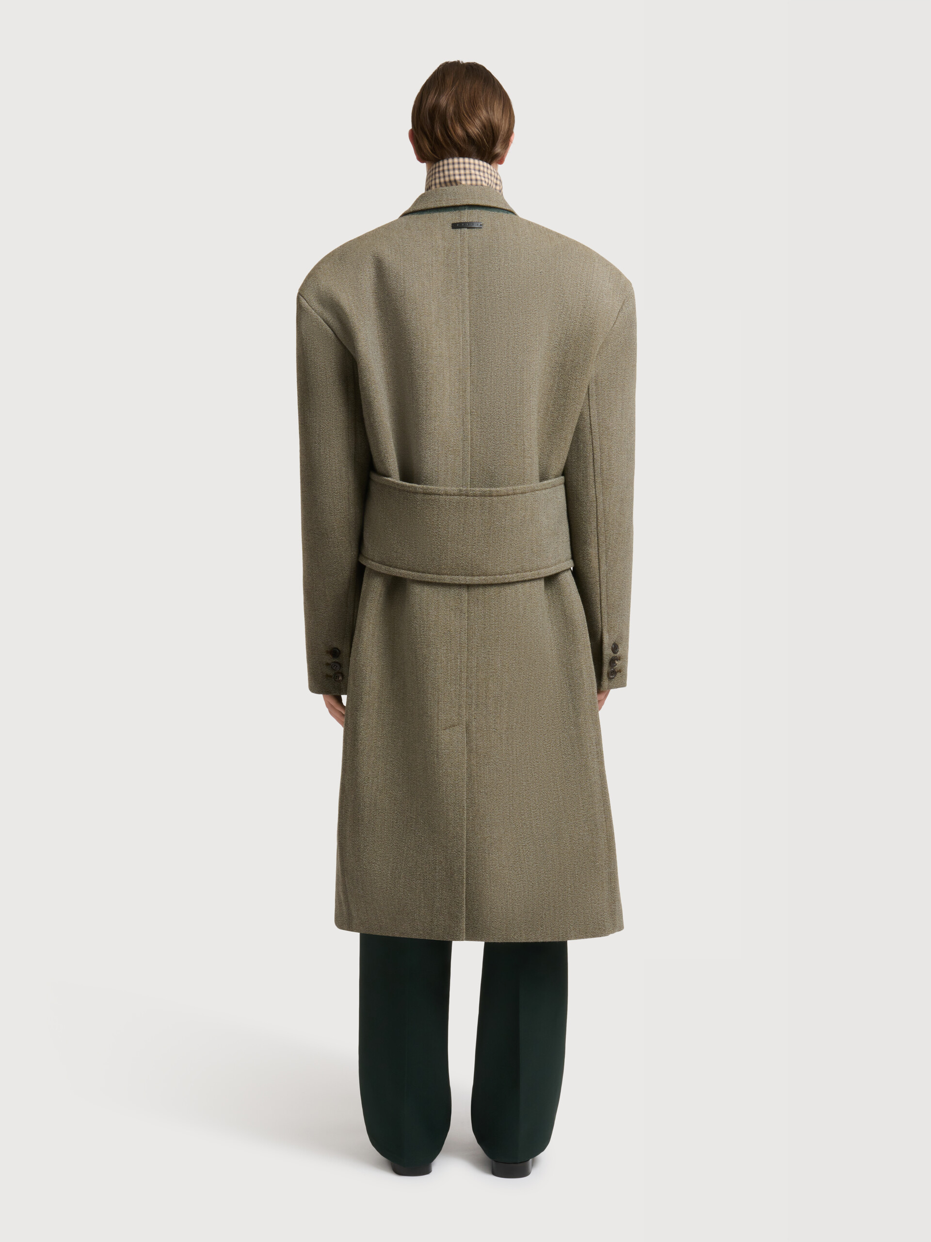 Taupe tweed oversized coat - Coats - Image 4