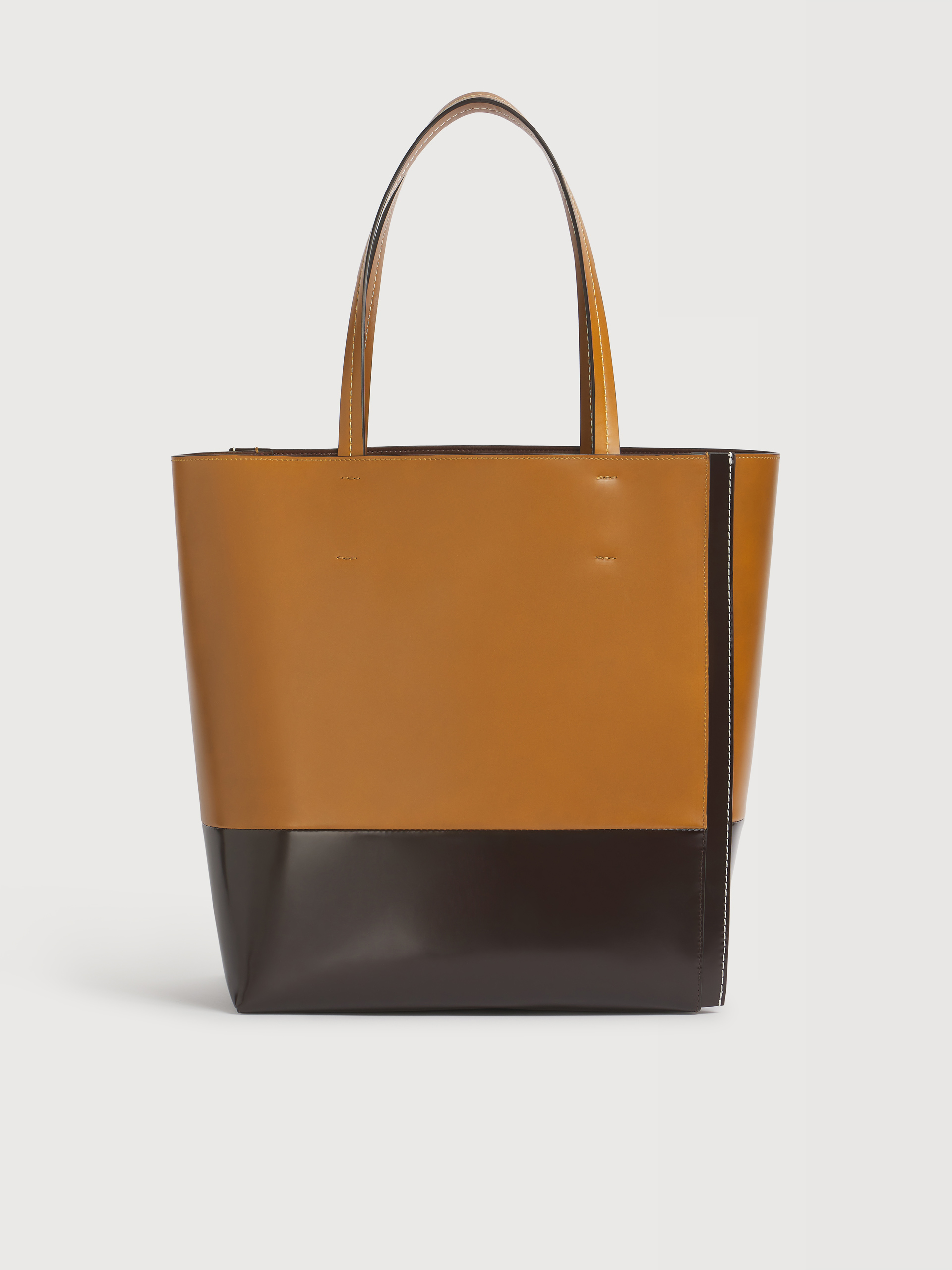 ブラックレザー ラージ Museo Edgeバッグ - ショッピングバッグ - Image 3