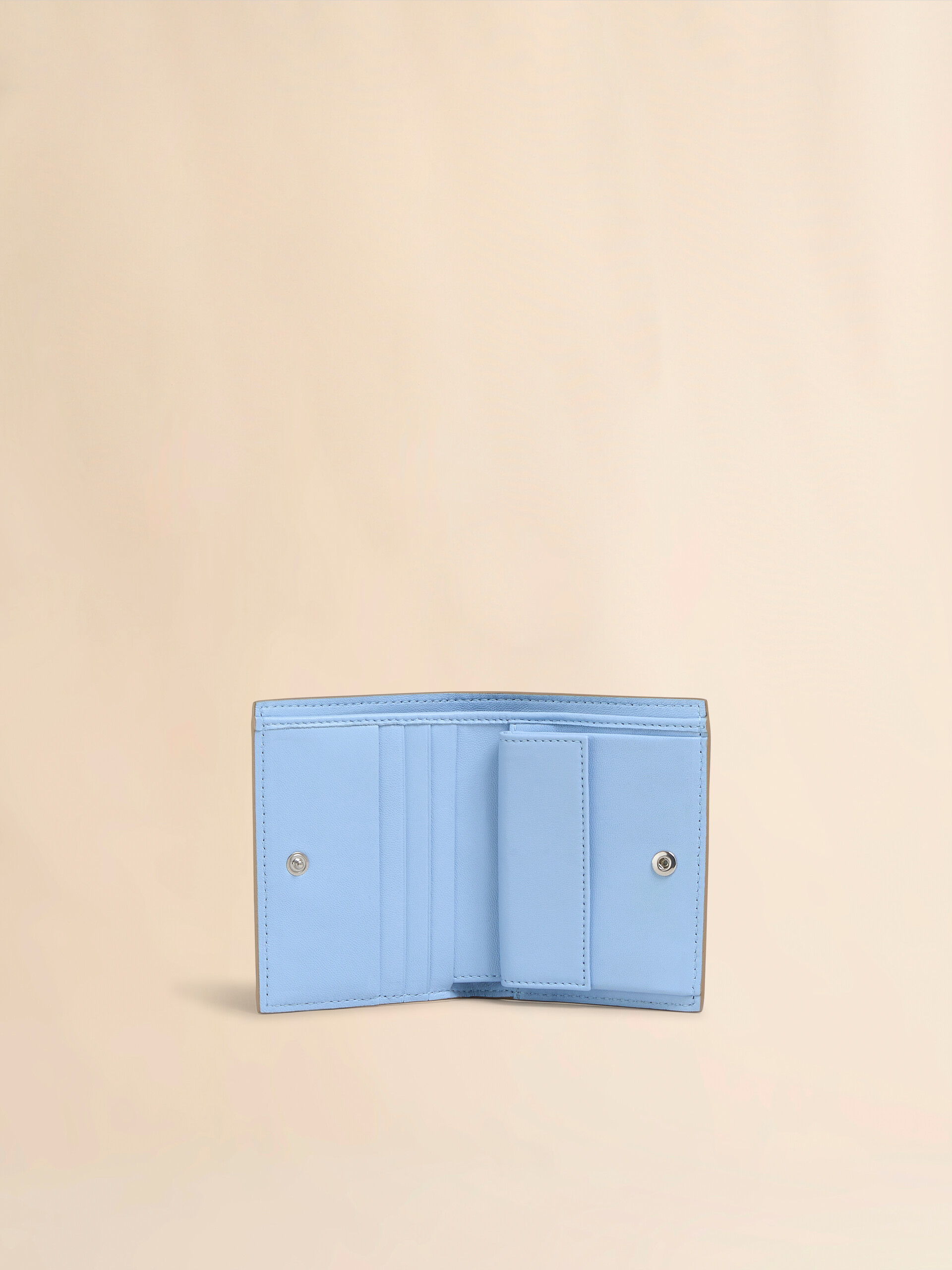 Brown leather bifold wallet with Marni Mending embroidery - Wallets - Image 2