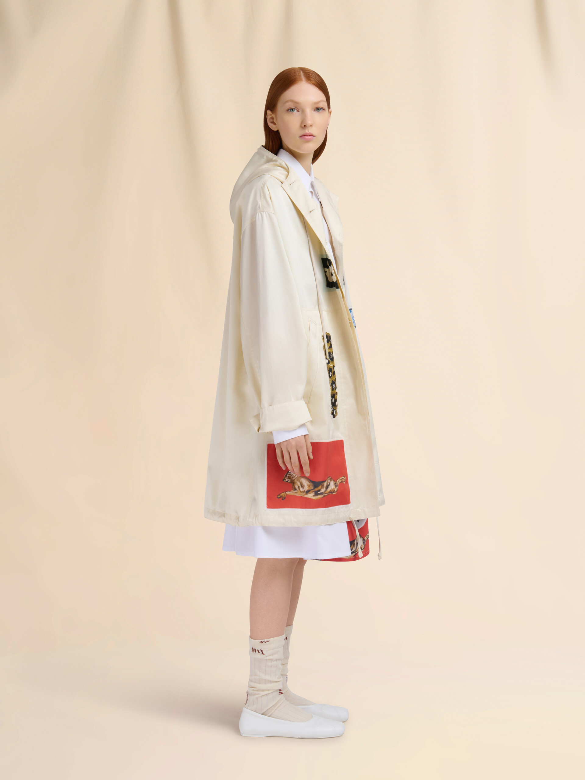 White poplin A-line skirt - Skirts - Image 5