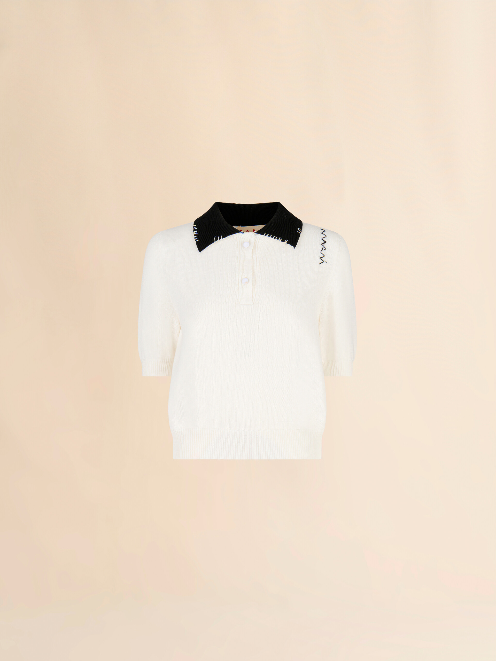 White cotton polo shirt with Marni Symbol - Shirts - Image 1