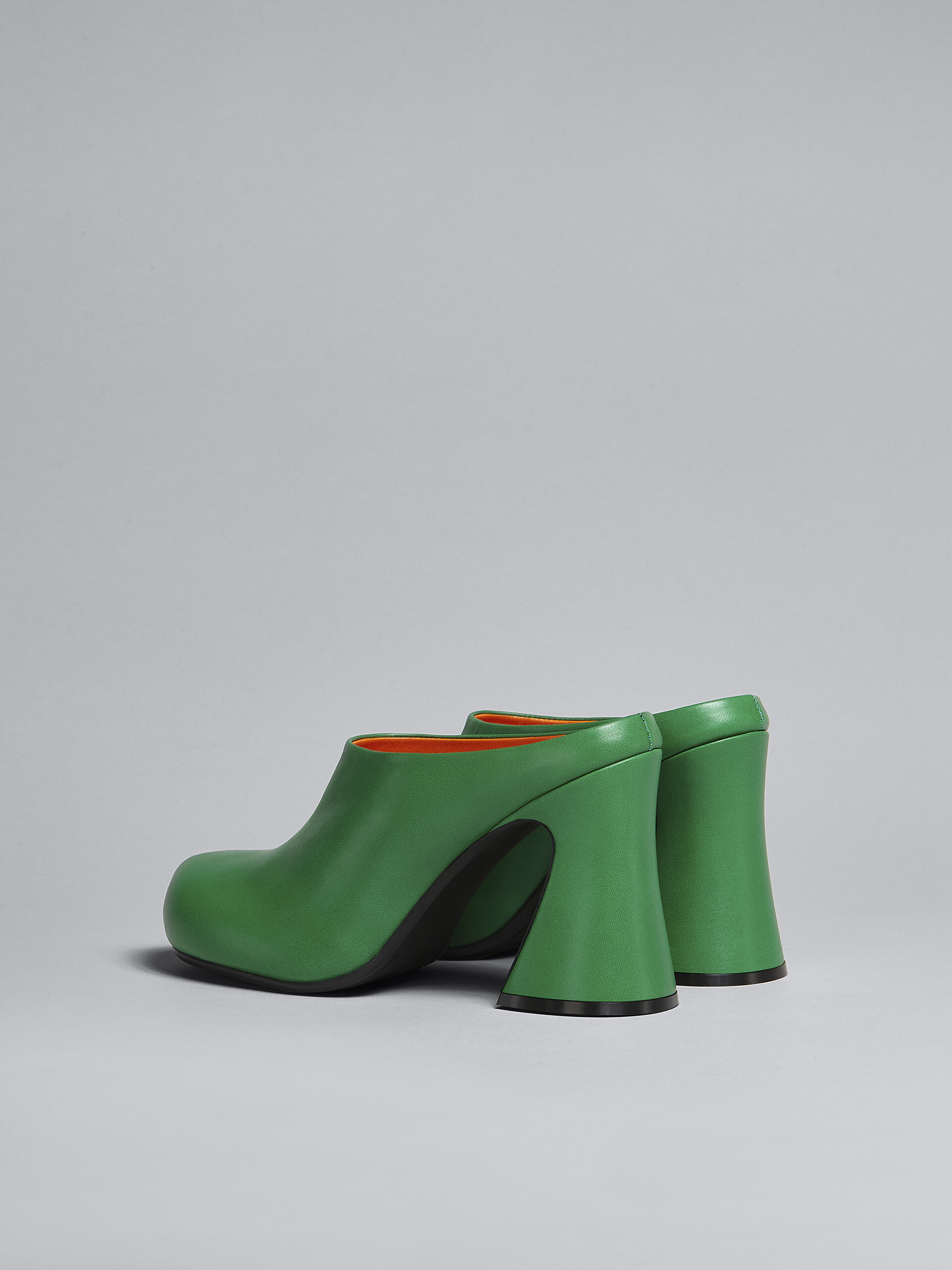 Green leather sabot - Clogs - Image 3