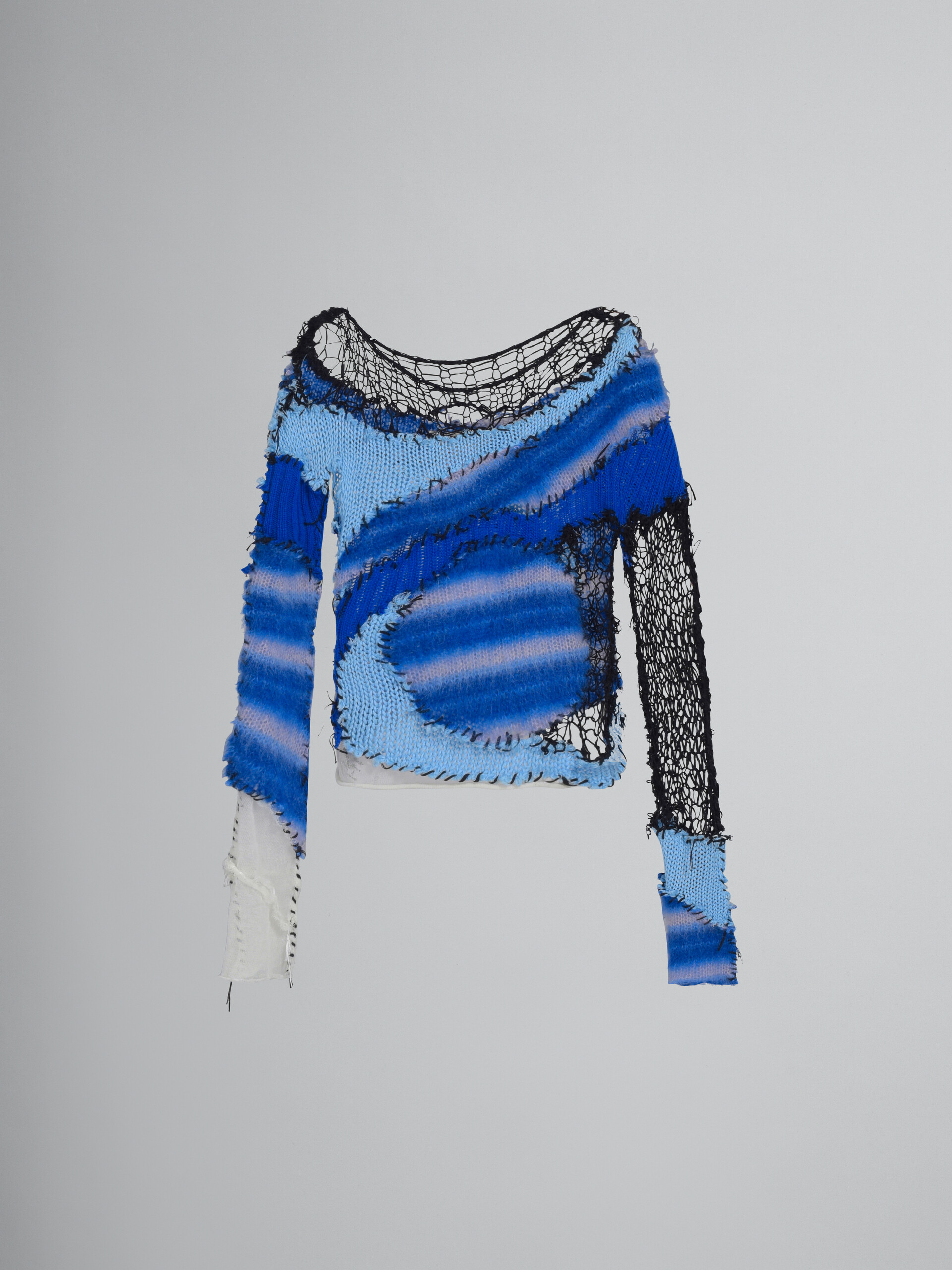 Blue mohair patchwork jumper - Pullovers - Image 1