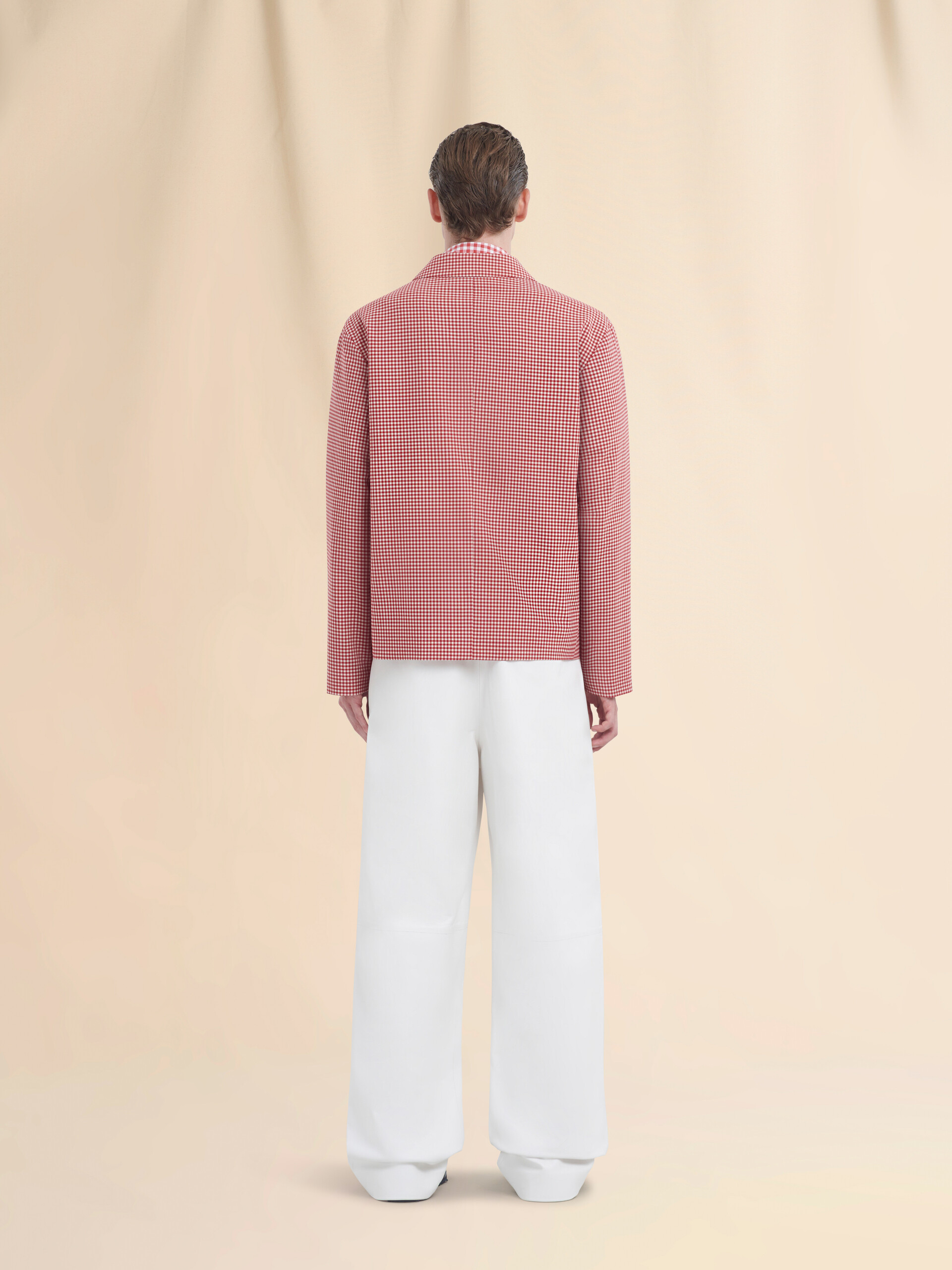 Red and white gingham wool jacket - Jackets - Image 3