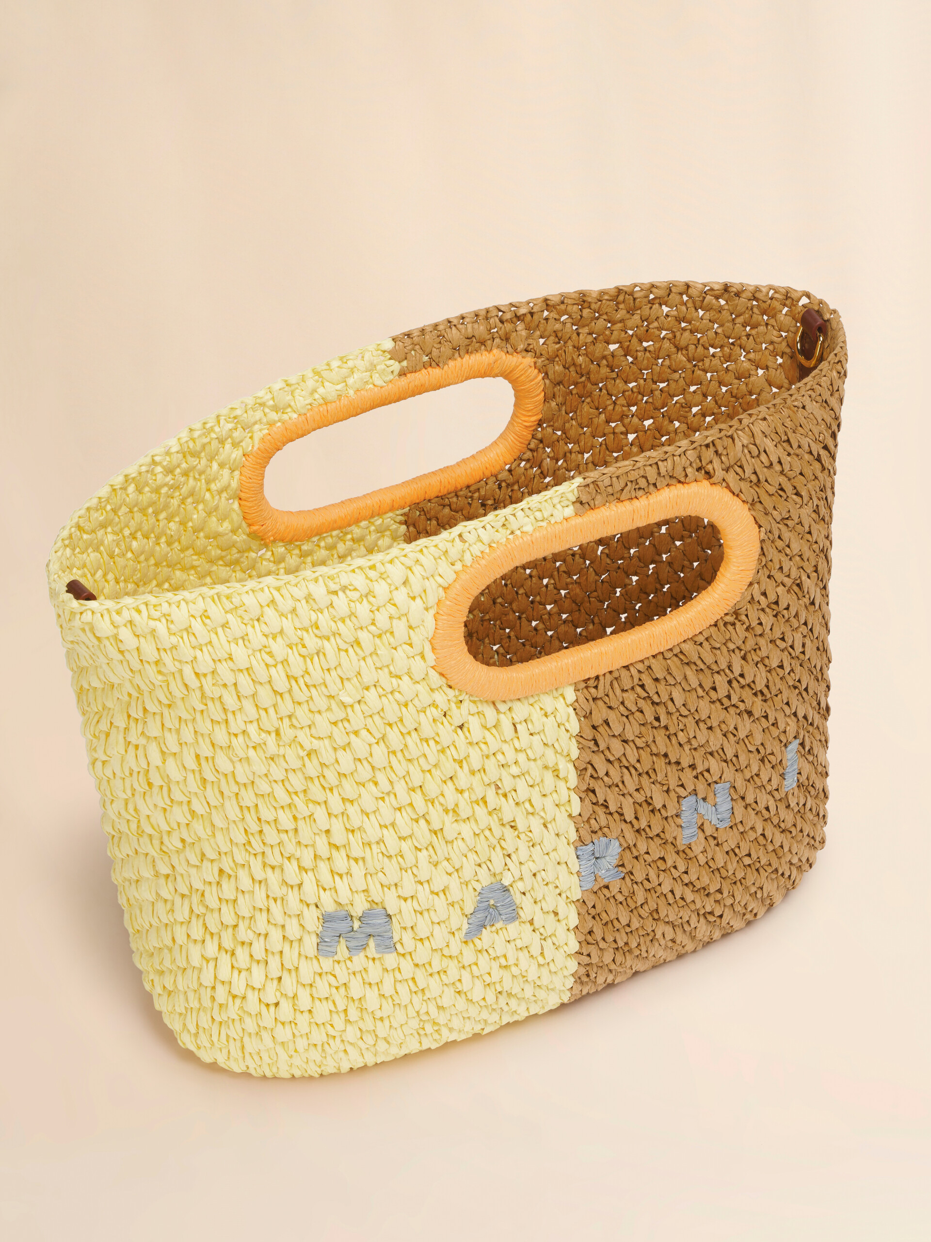 Yellow and brown paper raffia Seaside clutch - Handbags - Image 4