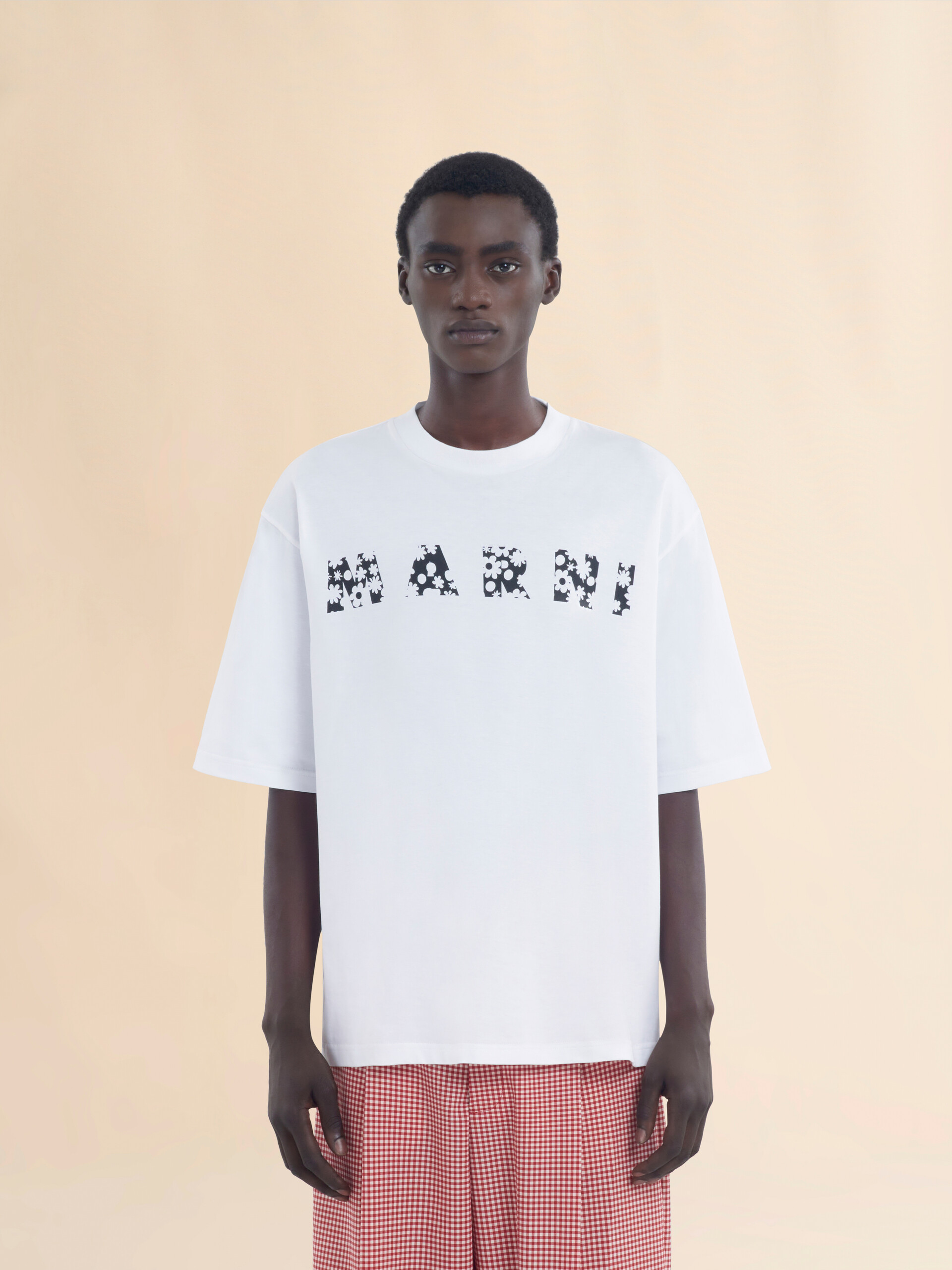 Camiseta de algodón con logotipo Marni Pop Fields rojo - Camisas - Image 2