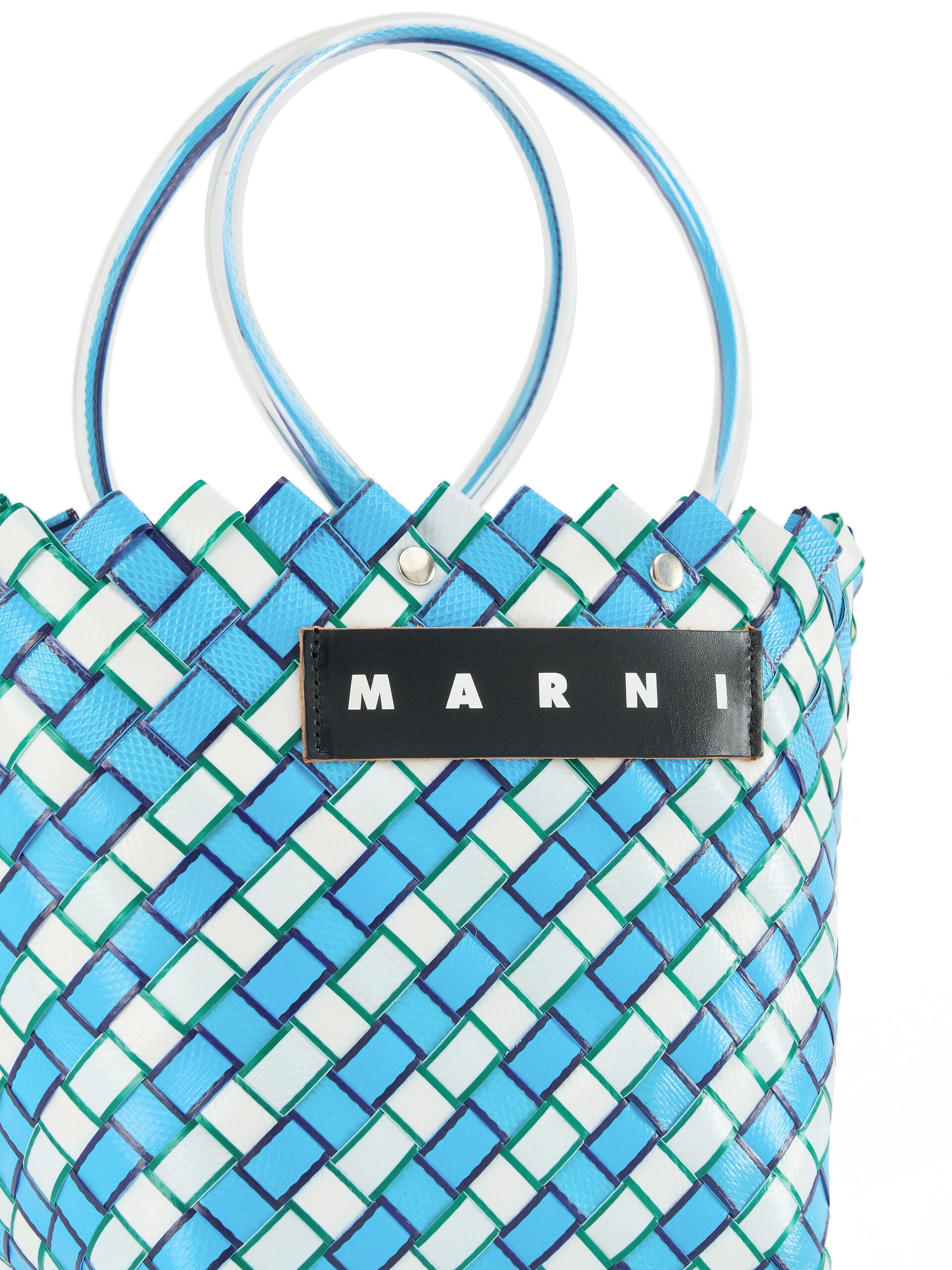 MARNI MARKET TAHA bag in green and burgundy woven material - Shopping Bags - Image 4