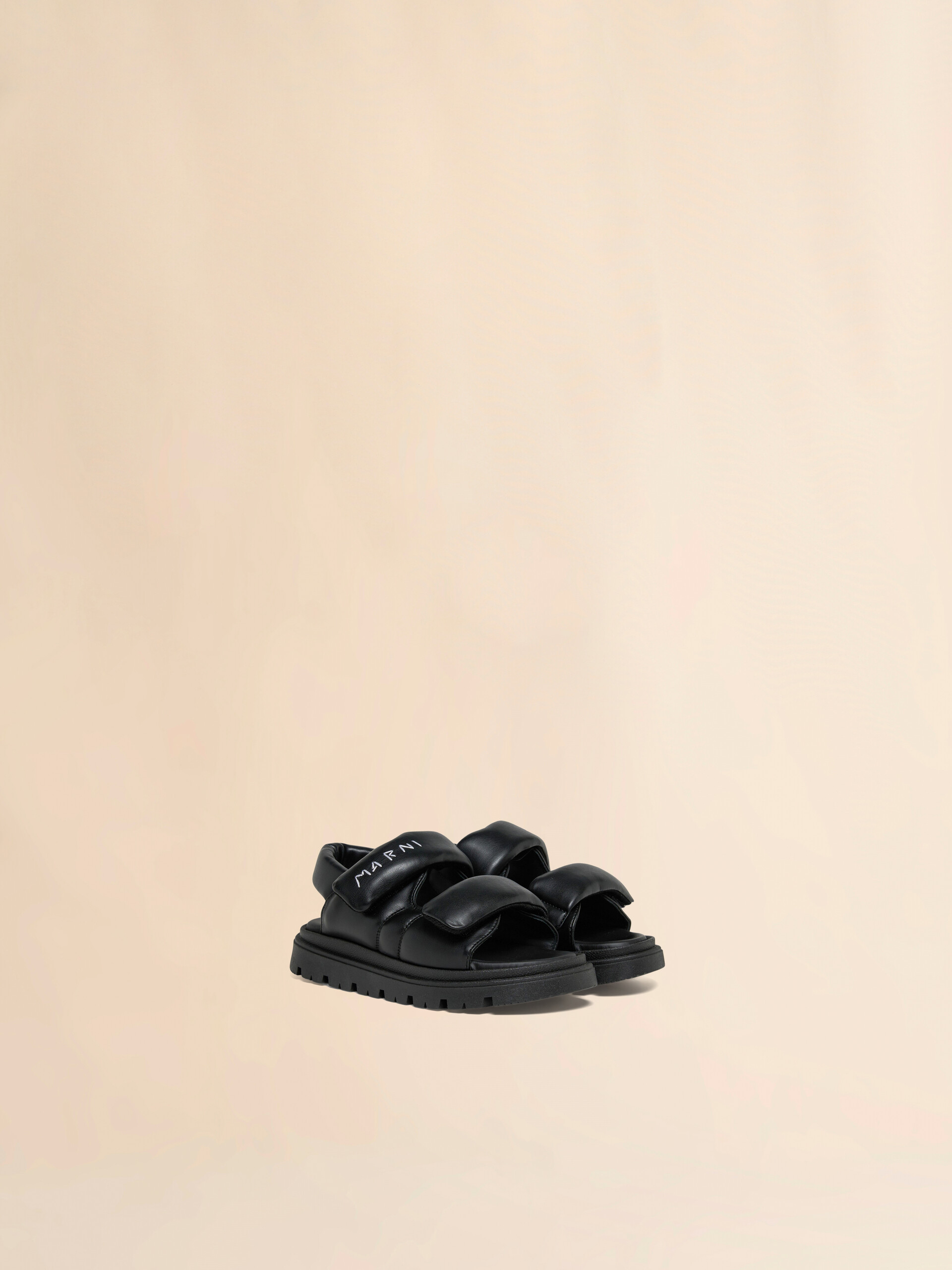 Black padded sandal with Marni Mending logo - Sneakers - Image 2