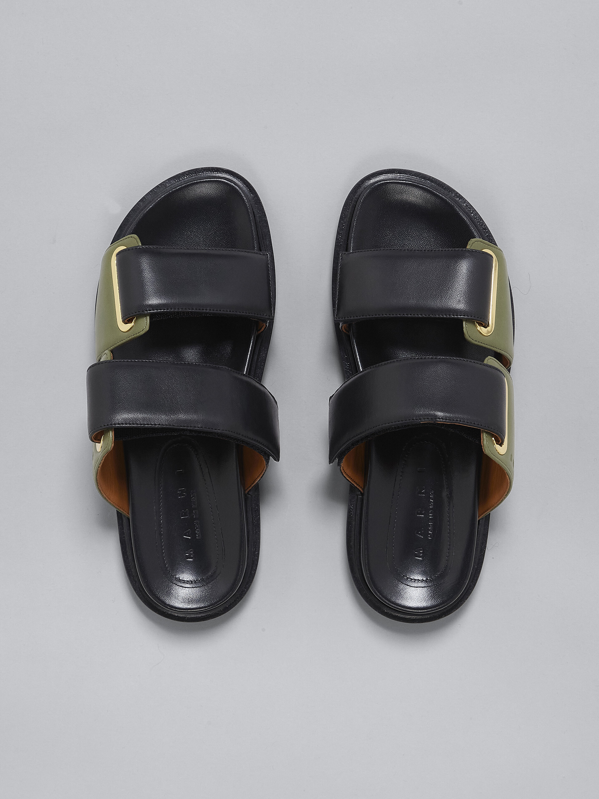 Black and green leather fussbett - Sandals - Image 4