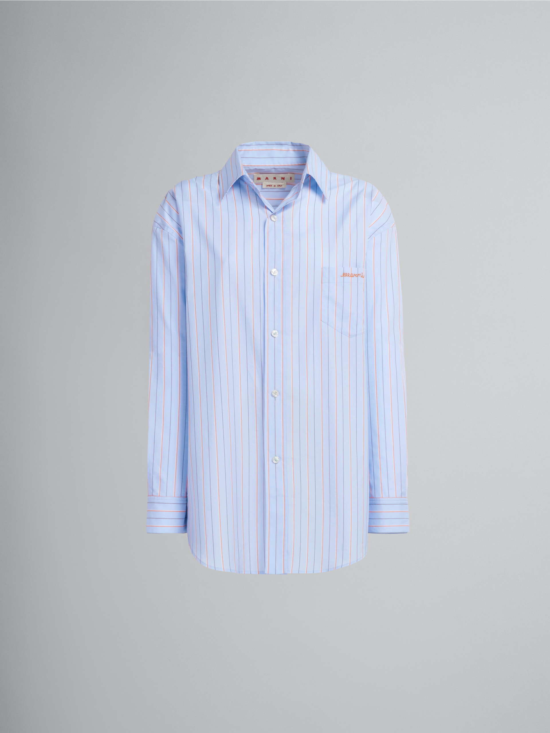 Light blue bio poplin A-line shirt - Shirts - Image 1