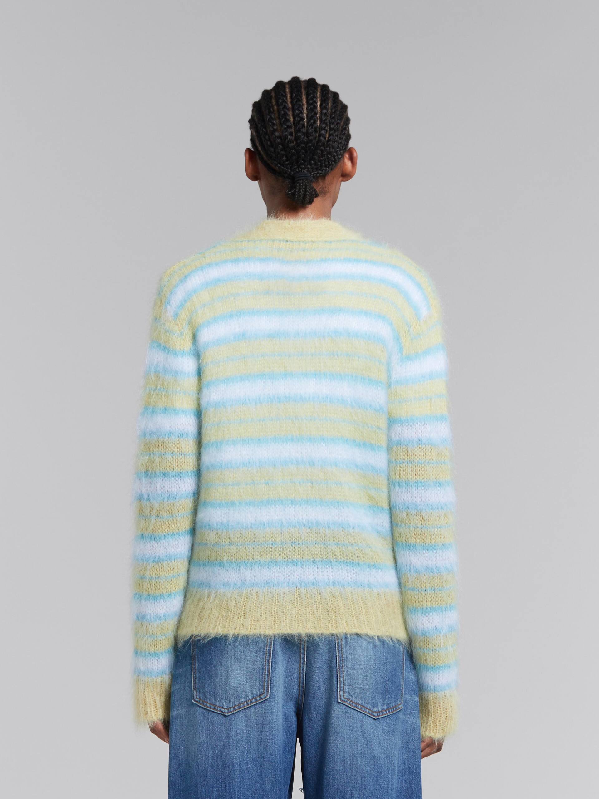 Mohair-Cardigan mit grünen Streifen - Pullover - Image 3