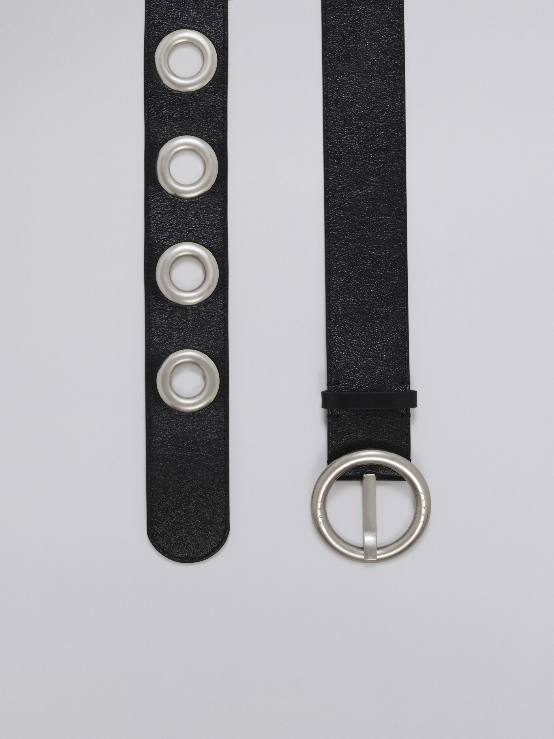 Calfskin belt with metal eyelets - Belts - Image 4