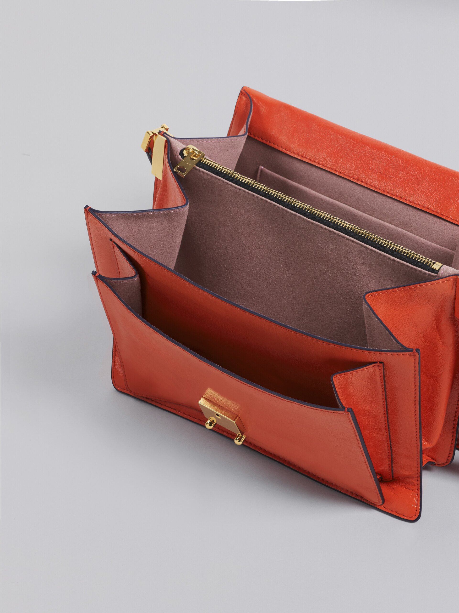 TRUNK SOFT large bag in orange leather - Shoulder Bag - Image 3