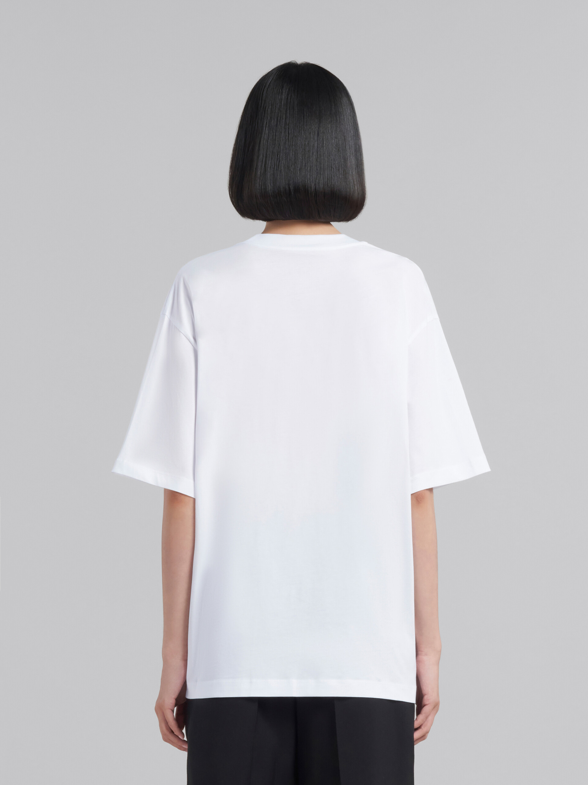 T-shirt in jersey organico stampa logo bianco - T-shirt - Image 3