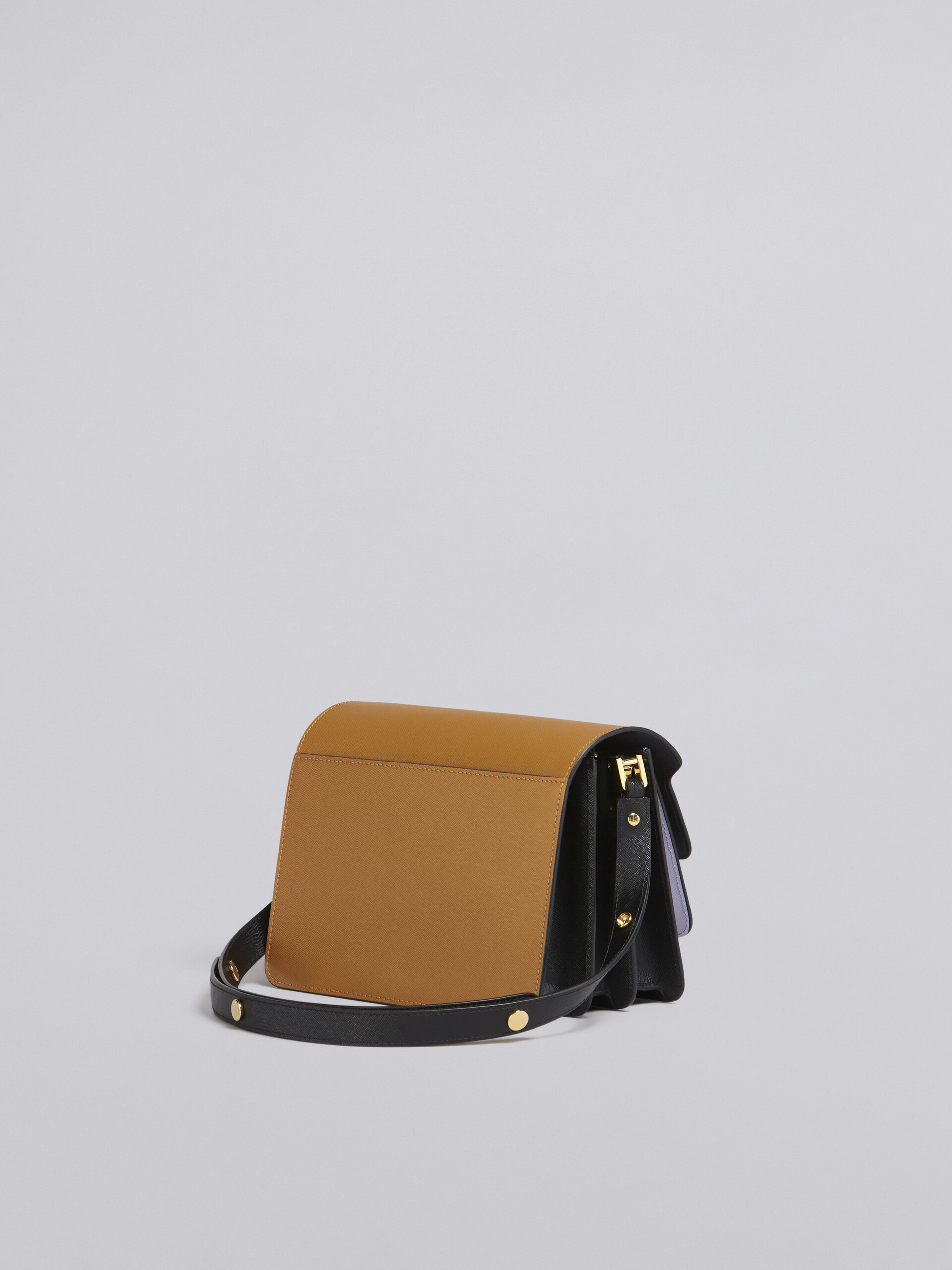 TRUNK bag in saffiano marrone lilla e nero - Borse a spalla - Image 3