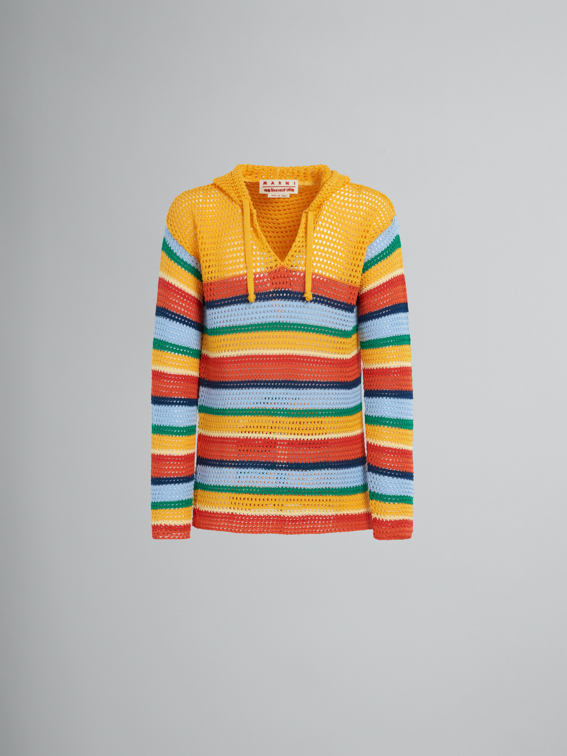 Marni x No Vacancy Inn - Multicolour cotton-knit hoodie - Pullovers - Image 1