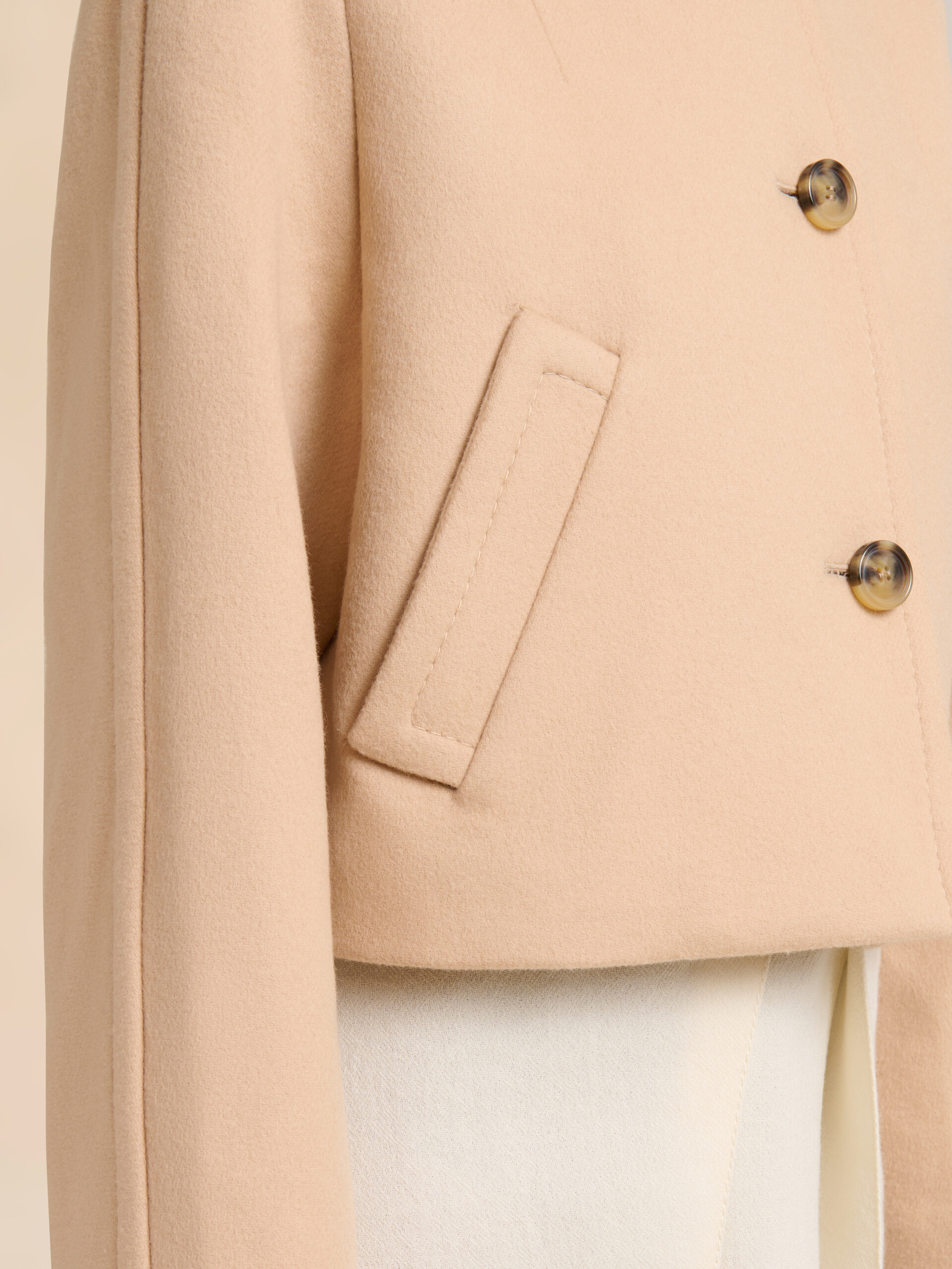 Camel felt cropped jacket - Jackets - Image 5