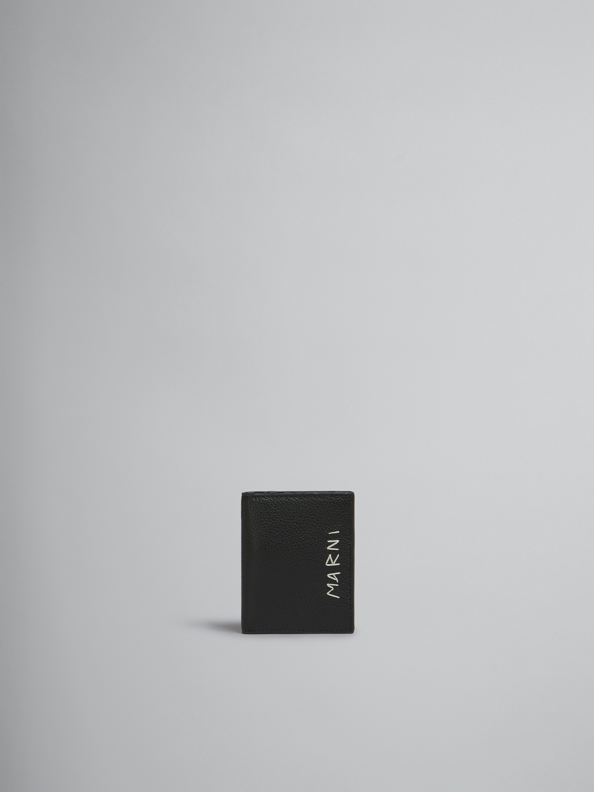 Porte-clés en cuir noir avec effet raccommodé Marni - Portefeuilles - Image 1