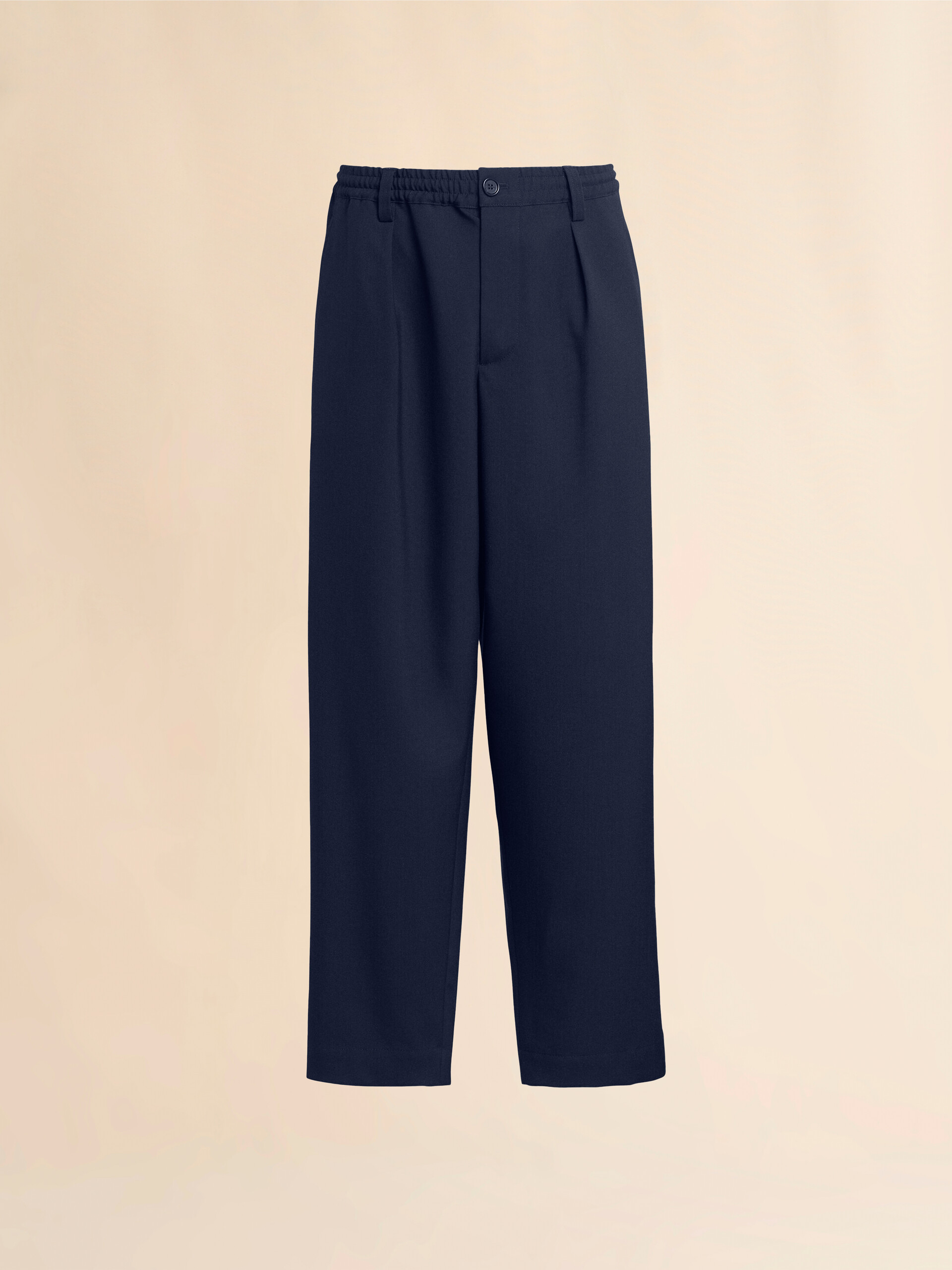 Cropped trousers in cool wool with drawstring at the waist - Pants - Image 1