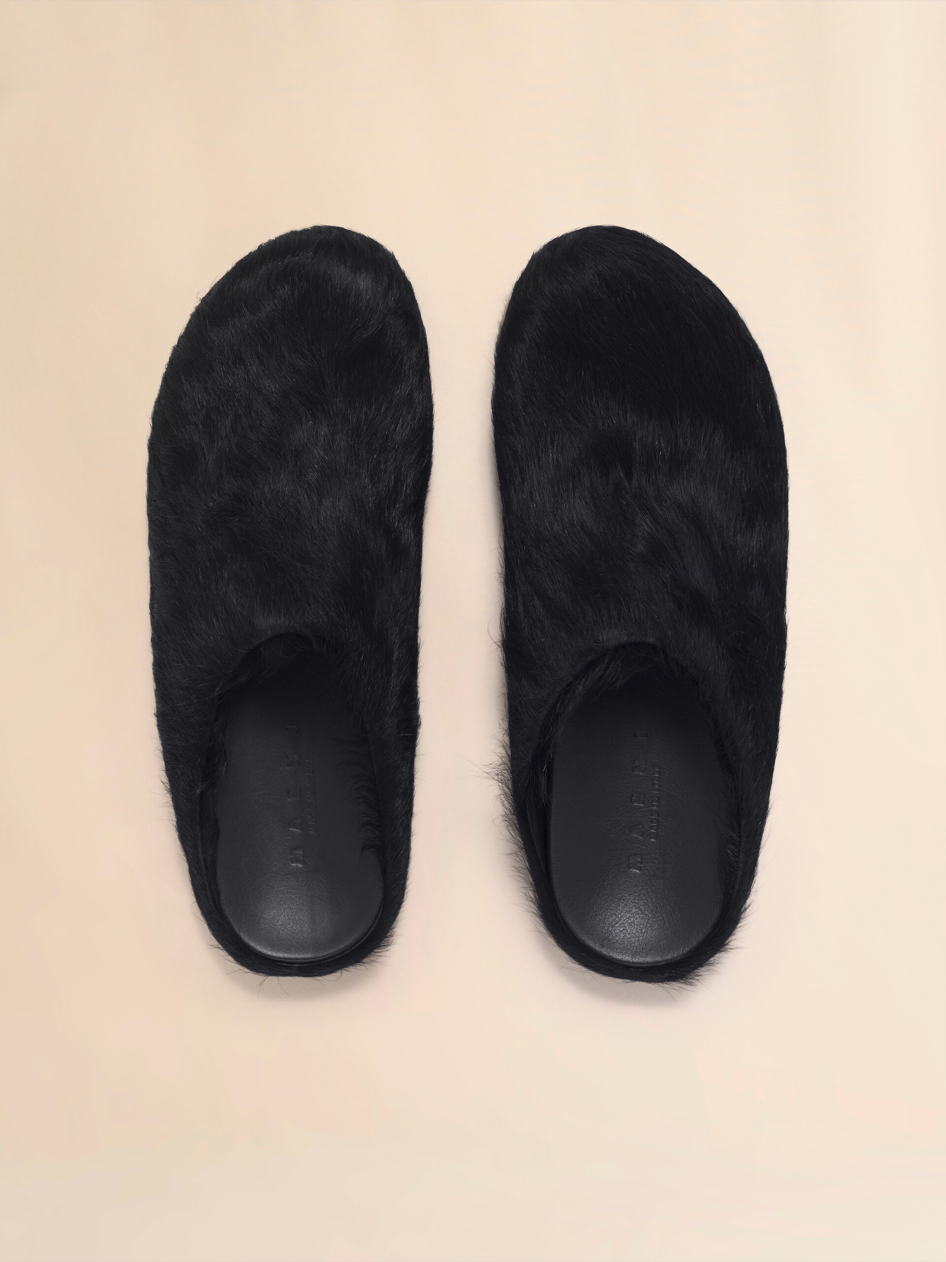 Blue long-hair calfskin Fussbett sabot - Clogs - Image 4