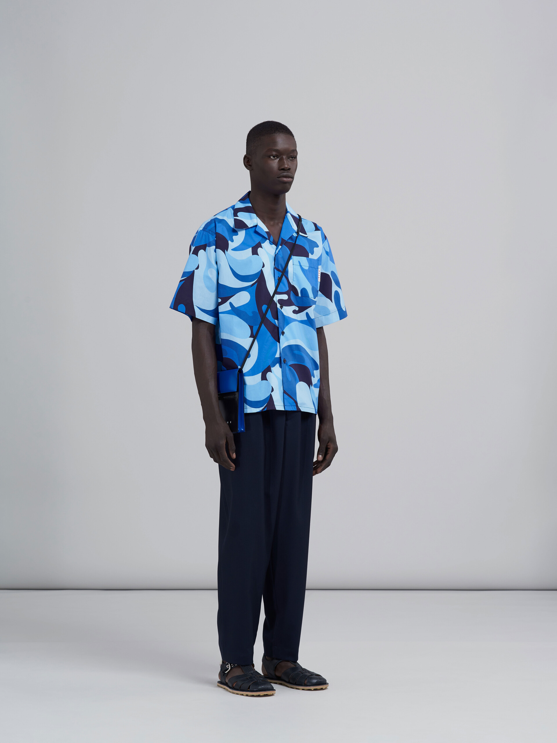 50s Camo print poplin bowling shirt | Marni