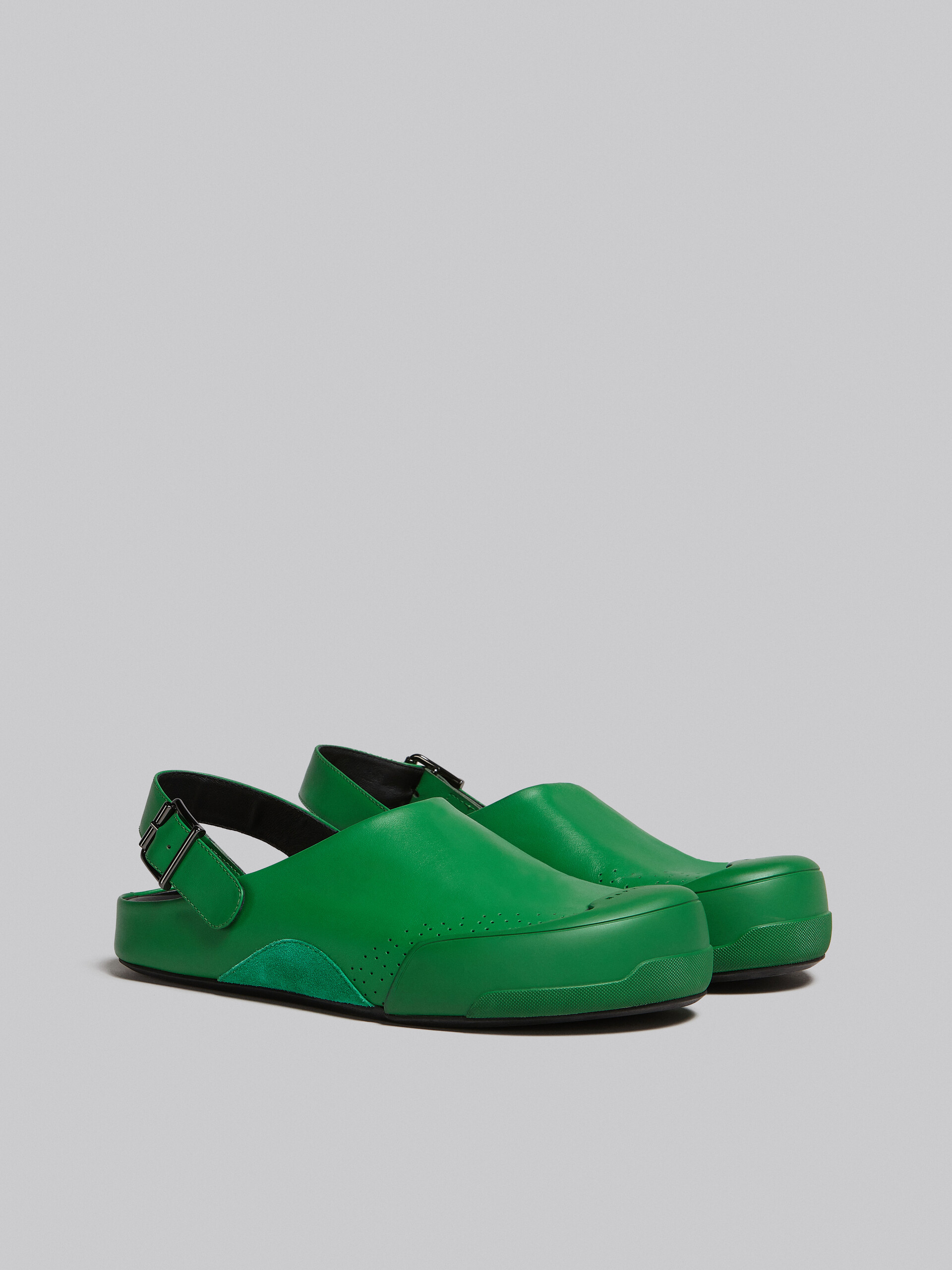 Green leather and suede Dada Sabot - Clogs - Image 2