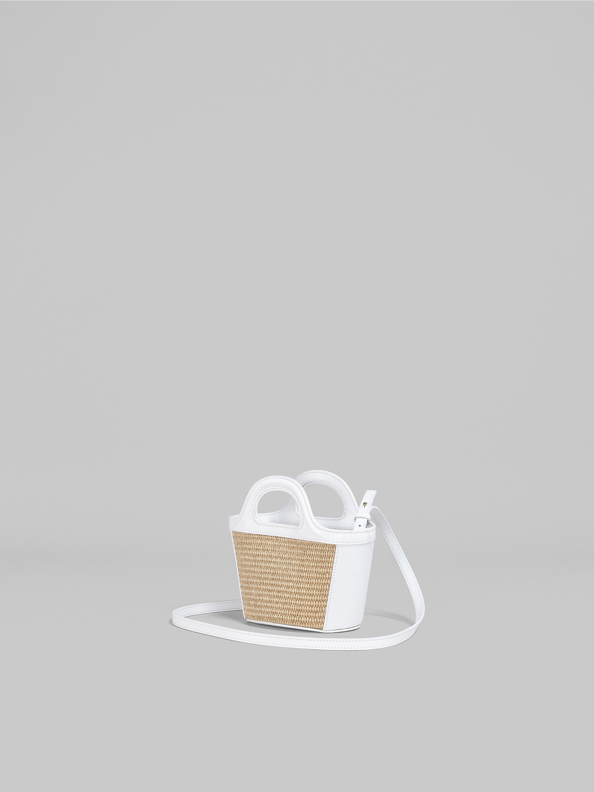 Tropicalia Micro Bag in white leather and raffia - Handbag - Image 2