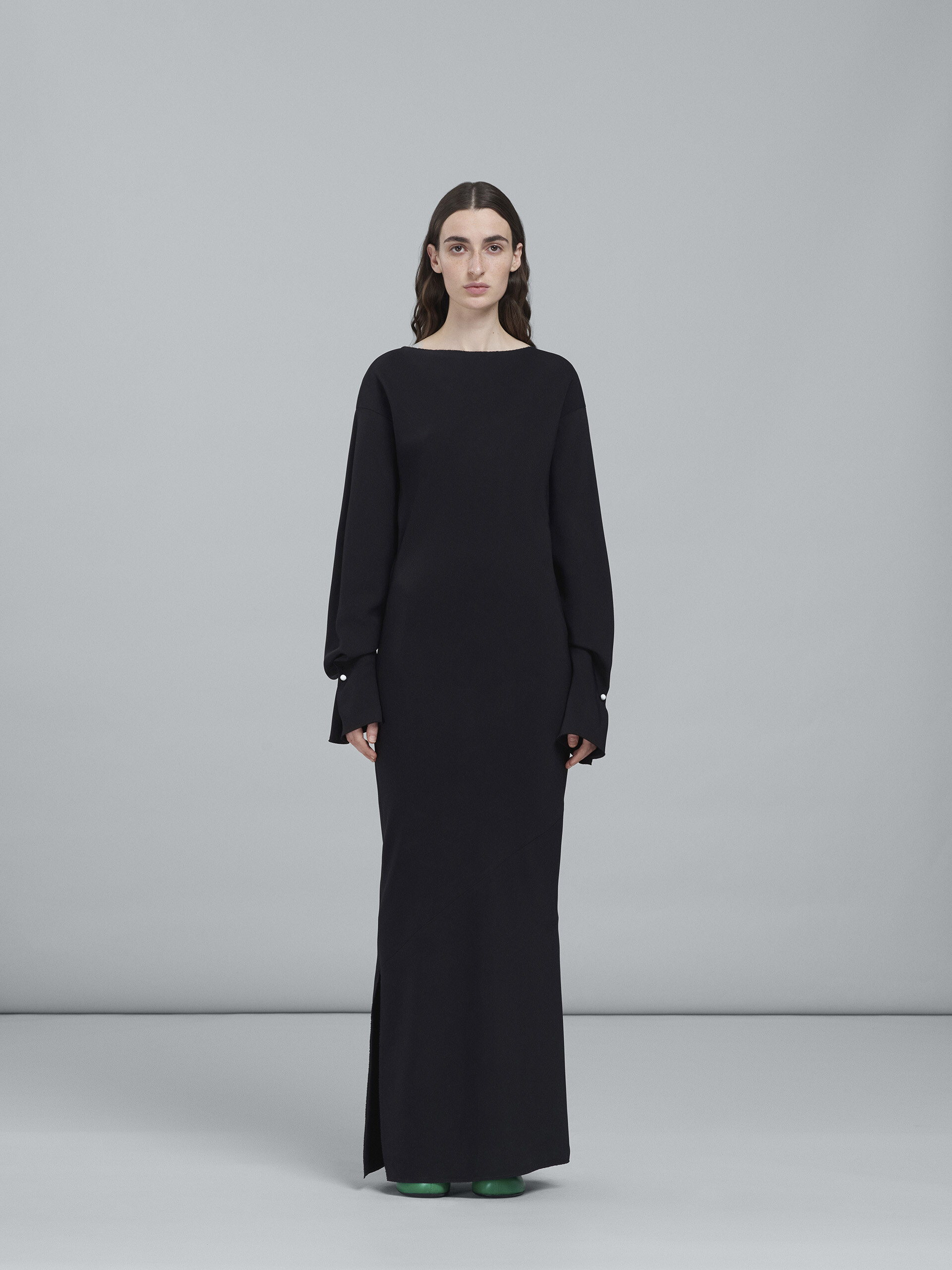 Black stretch cady long dress - Dresses - Image 2