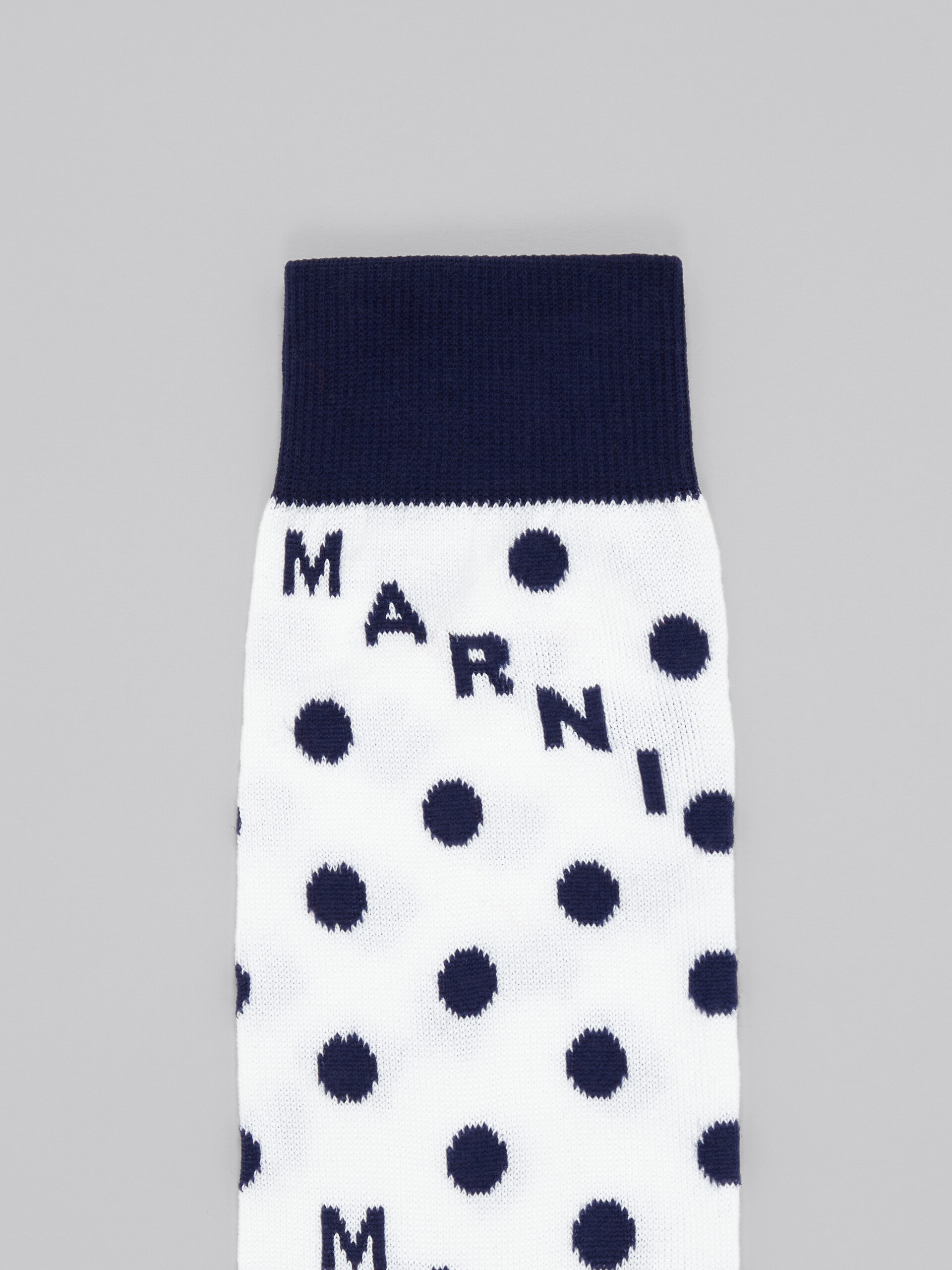 White cotton and nylon socks with polka dots - Socks - Image 3
