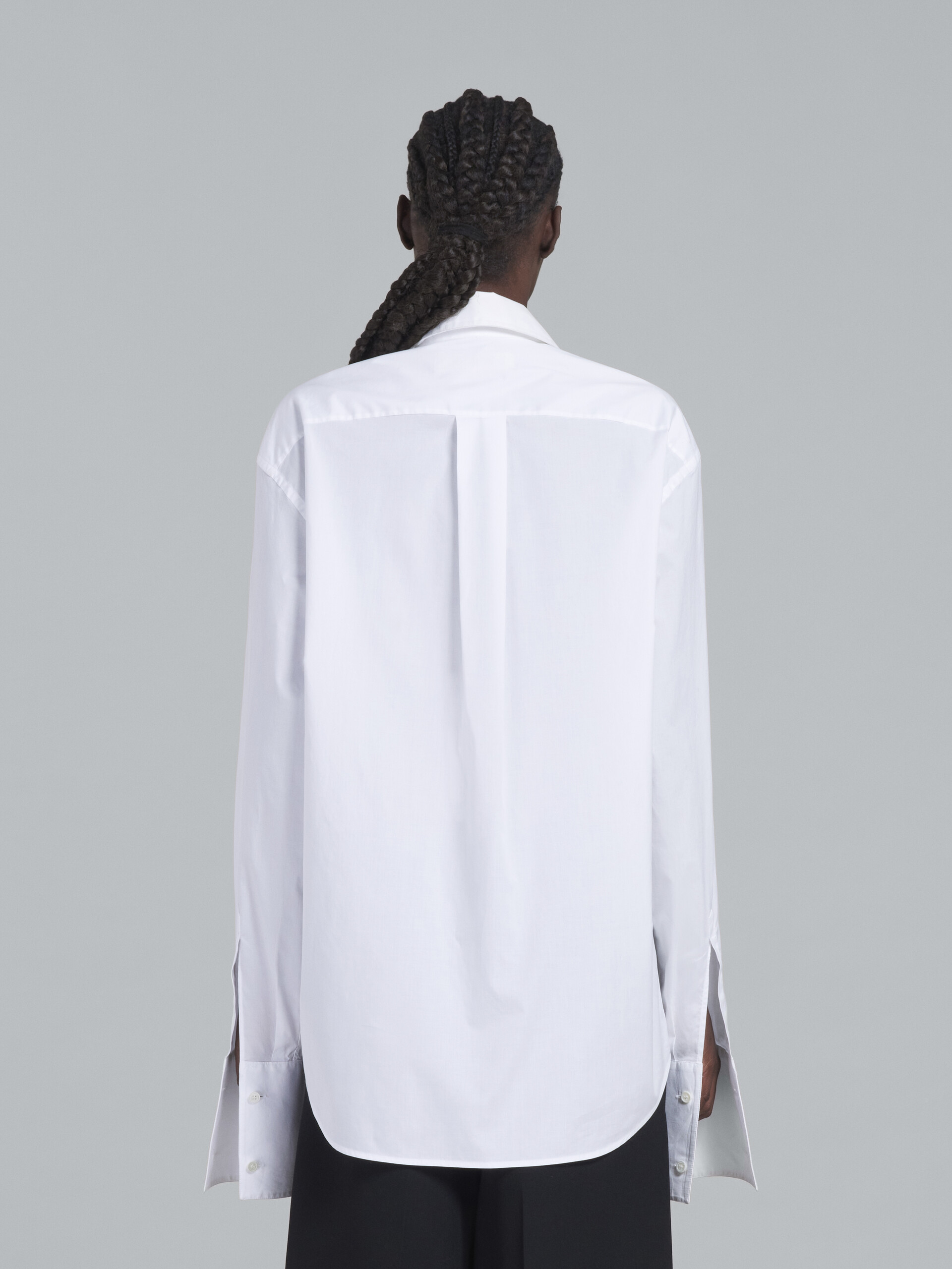 White tuxedo shirt in bio cotton poplin - Shirts - Image 3
