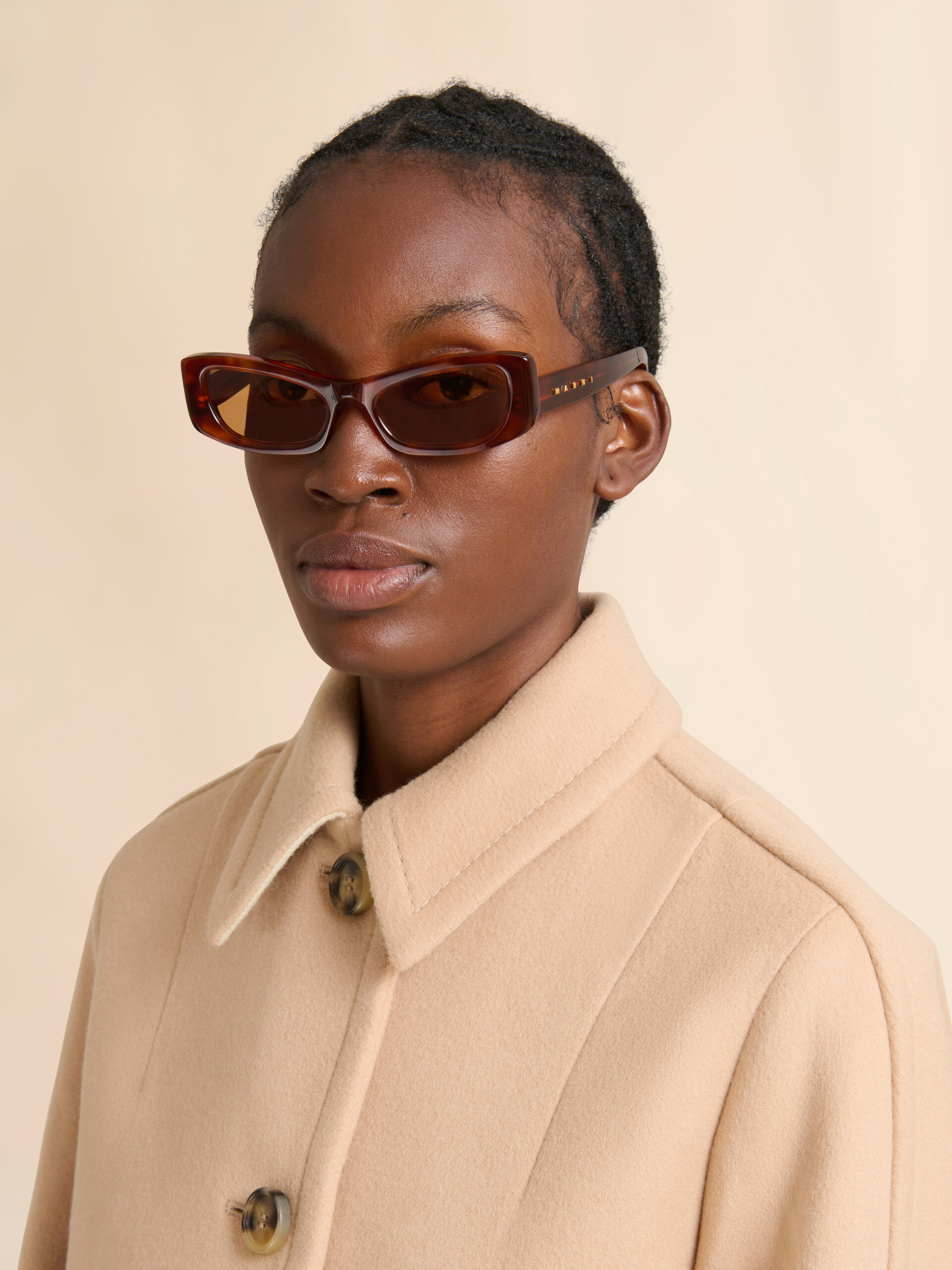 Camel felt cropped jacket - Jackets - Image 4