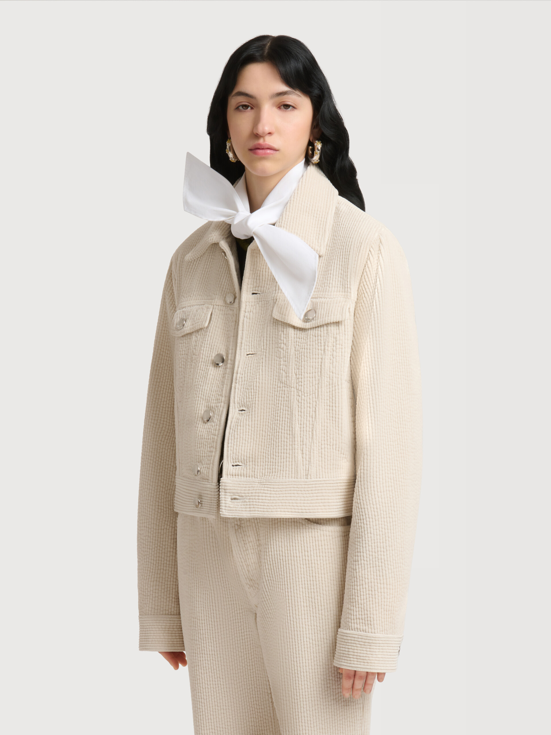 Cream corduroy trucker jacket - Jackets - Image 3