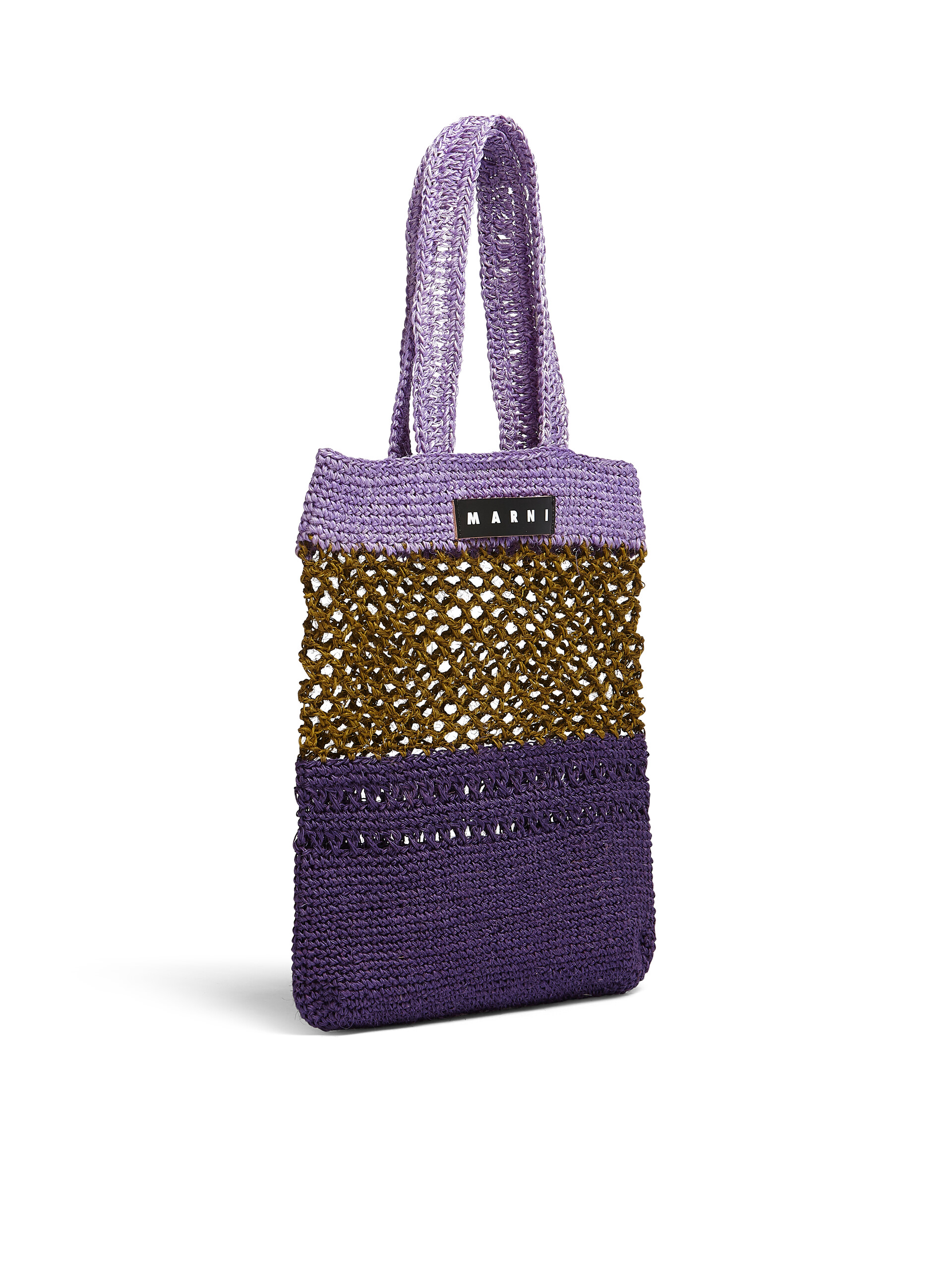 MARNI MARKET bag in purple and green natural fiber - Bags - Image 2