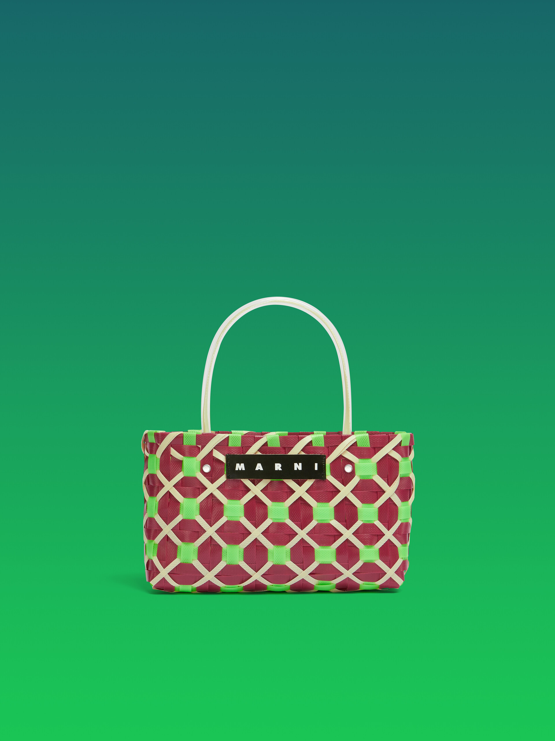 Red and green criss-cross MARNI MARKET tote bag | Marni