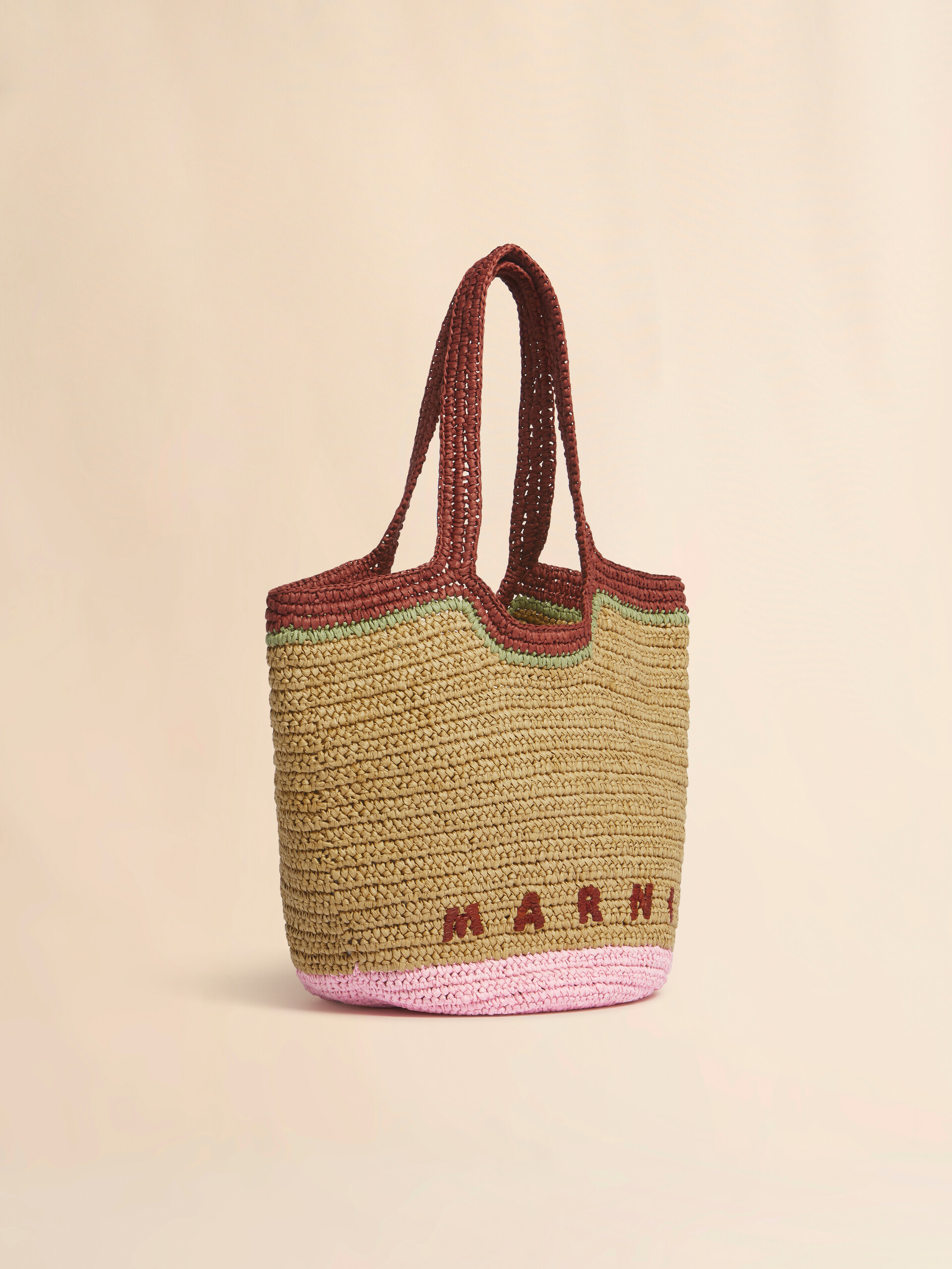 Burgundy and pink paper raffia Seaside hobo bag - Shoulder Bags - Image 5