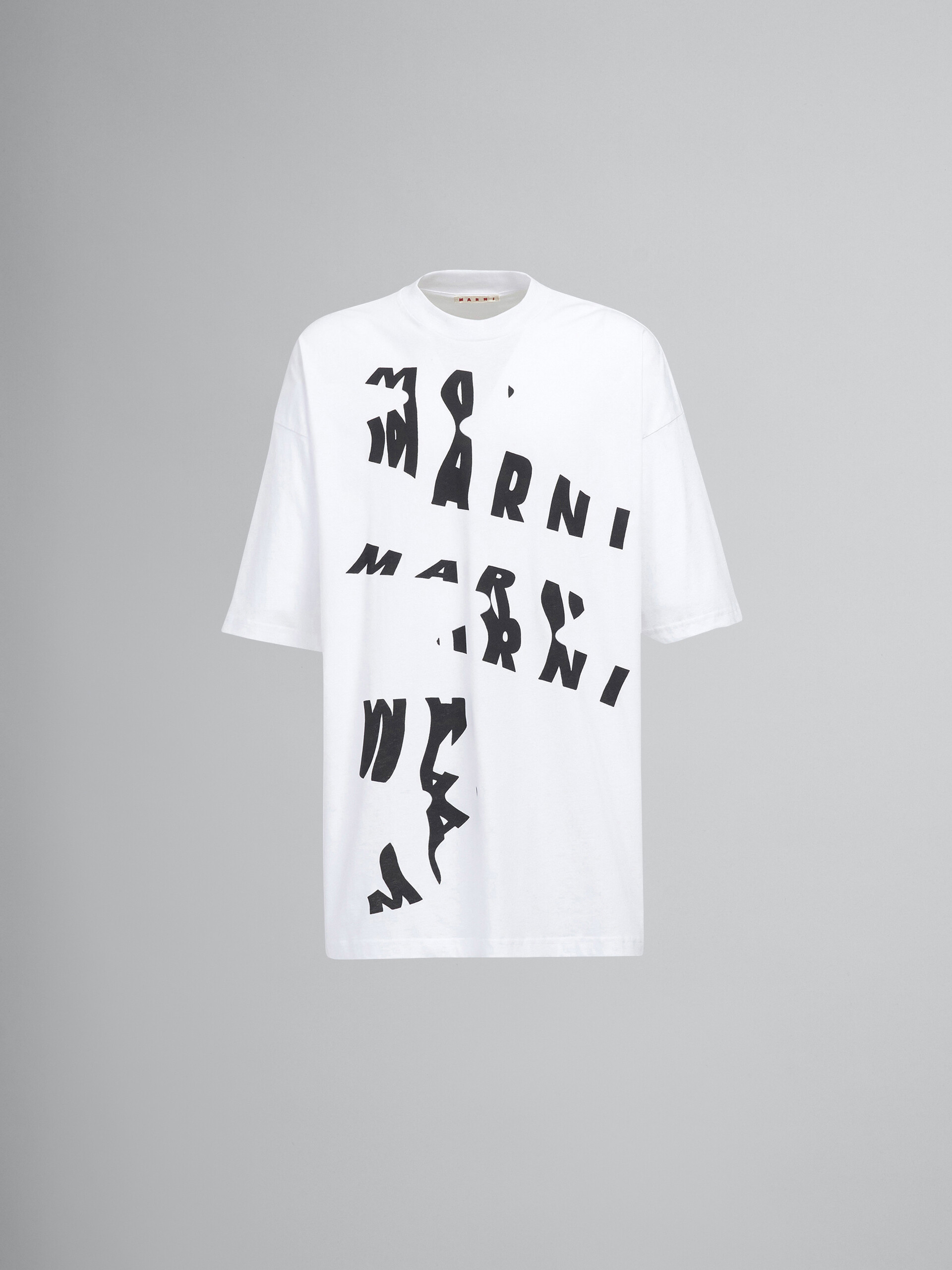 T-shirt oversize en jersey blanc à imprimé Scanned Logo - T-shirts - Image 1