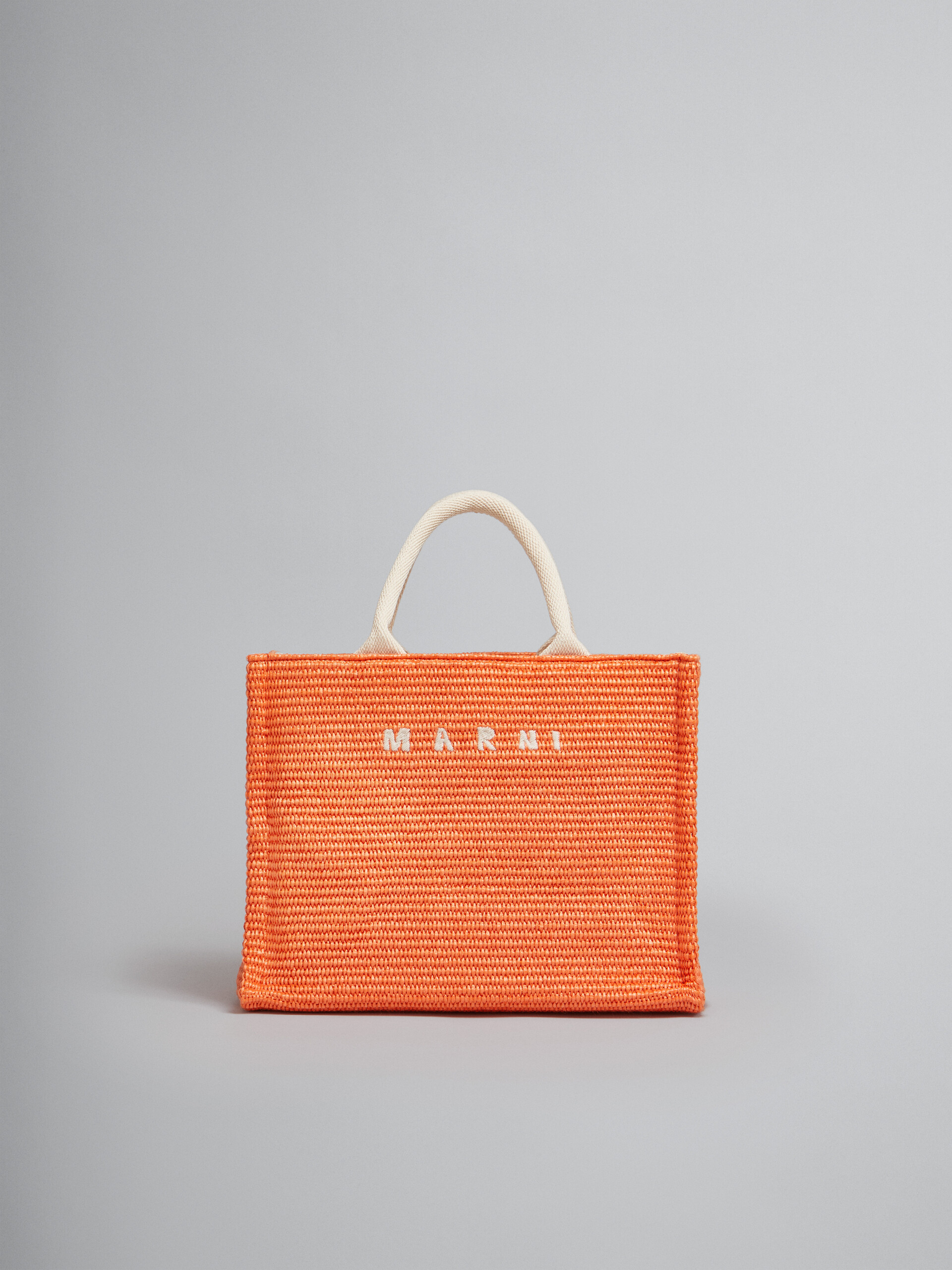 Orange raffia Small Tote Bag - Shopping Bags - Image 1