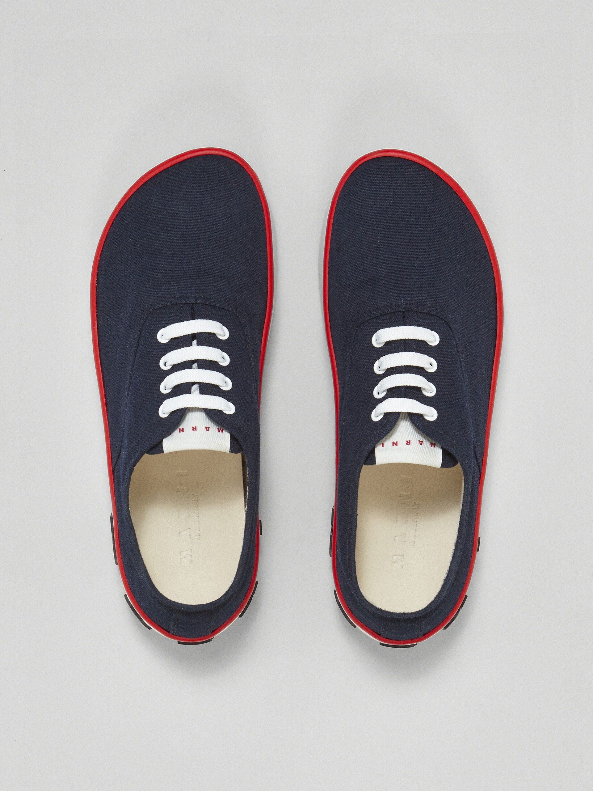 Blue canvas sneaker with maxi logo - Sneakers - Image 4