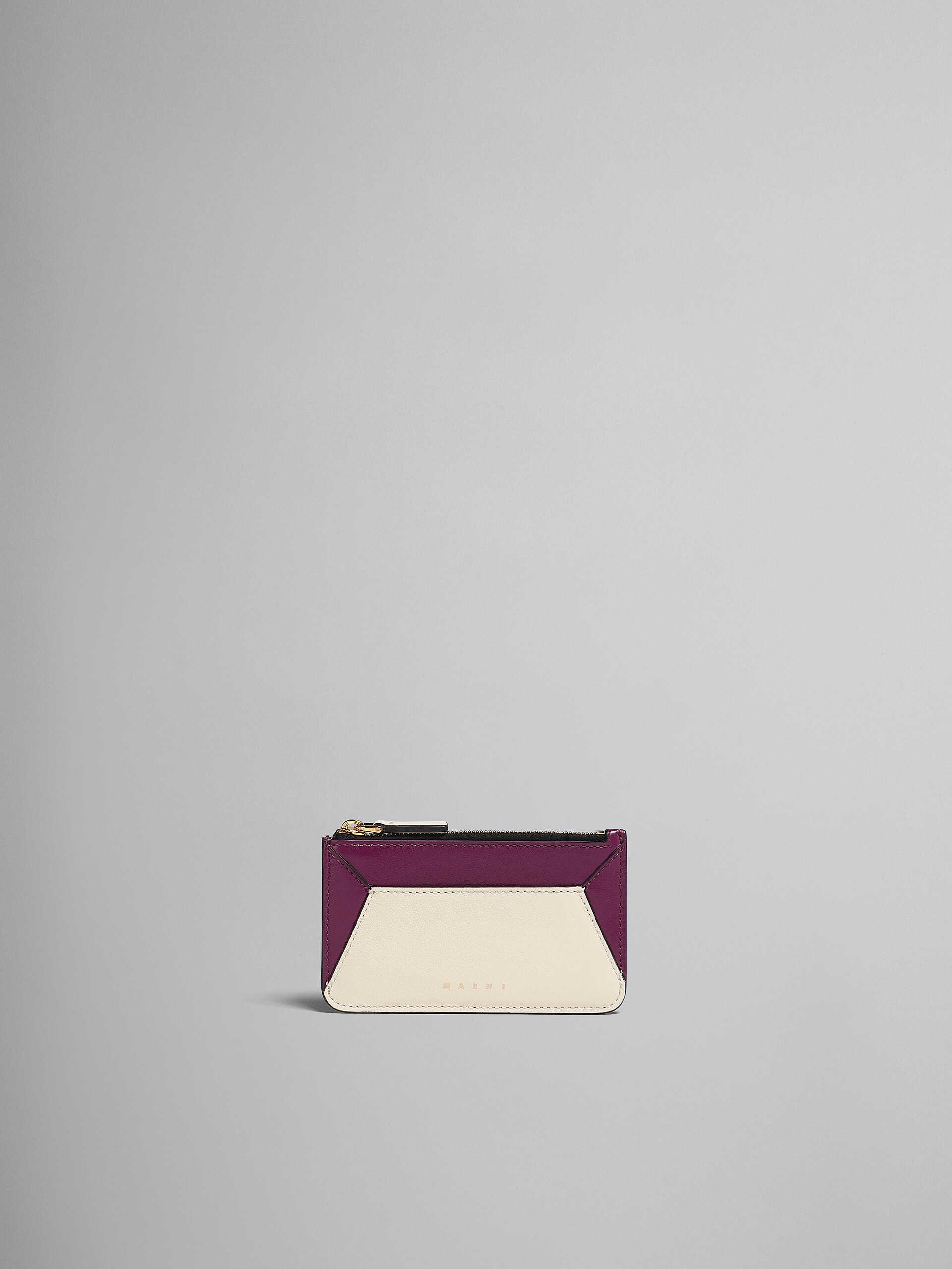 Purple and white leather card case - Wallets - Image 1