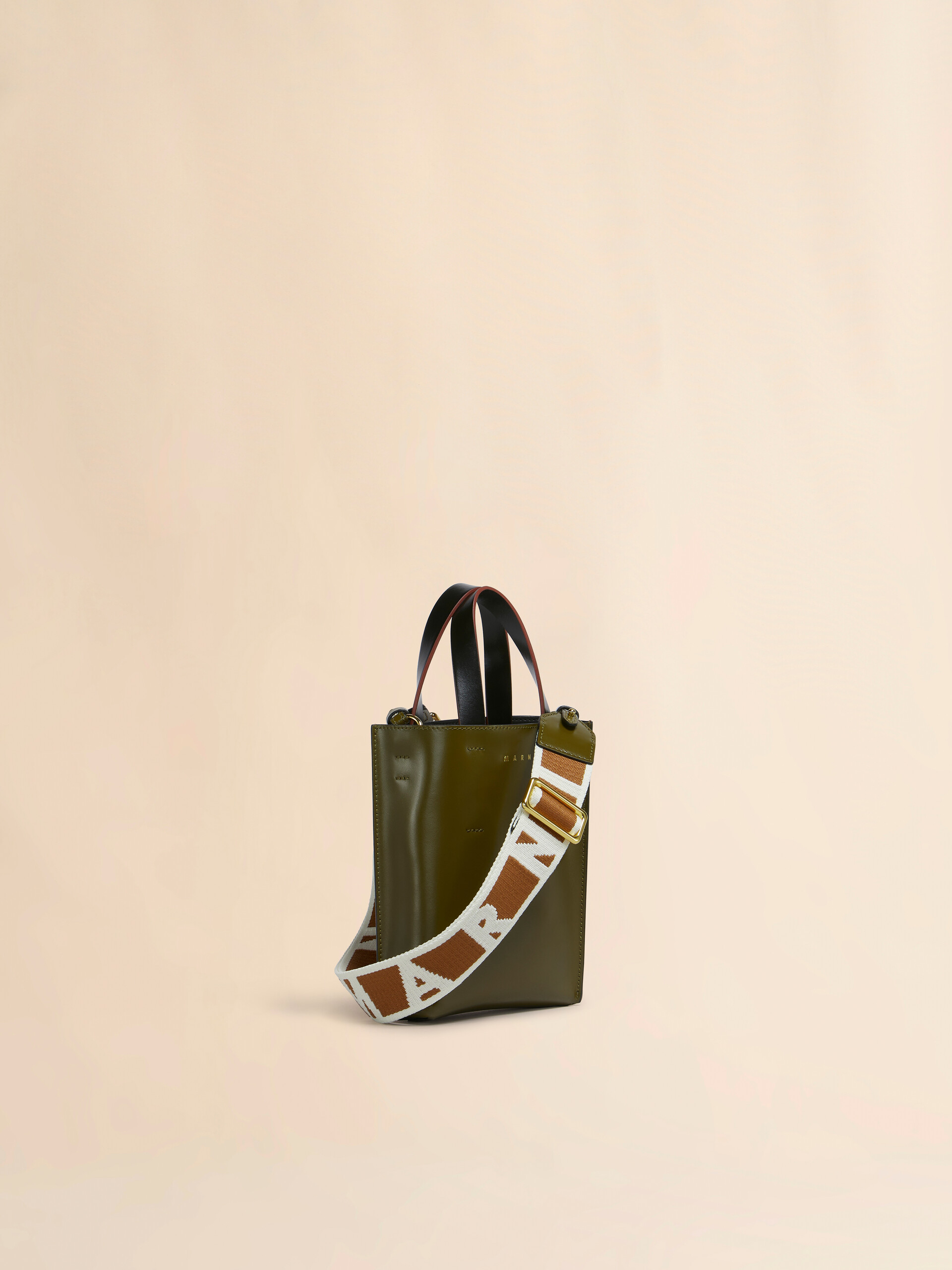 Deep green brown and black leather Museo nano bag - Shopping Bags - Image 6