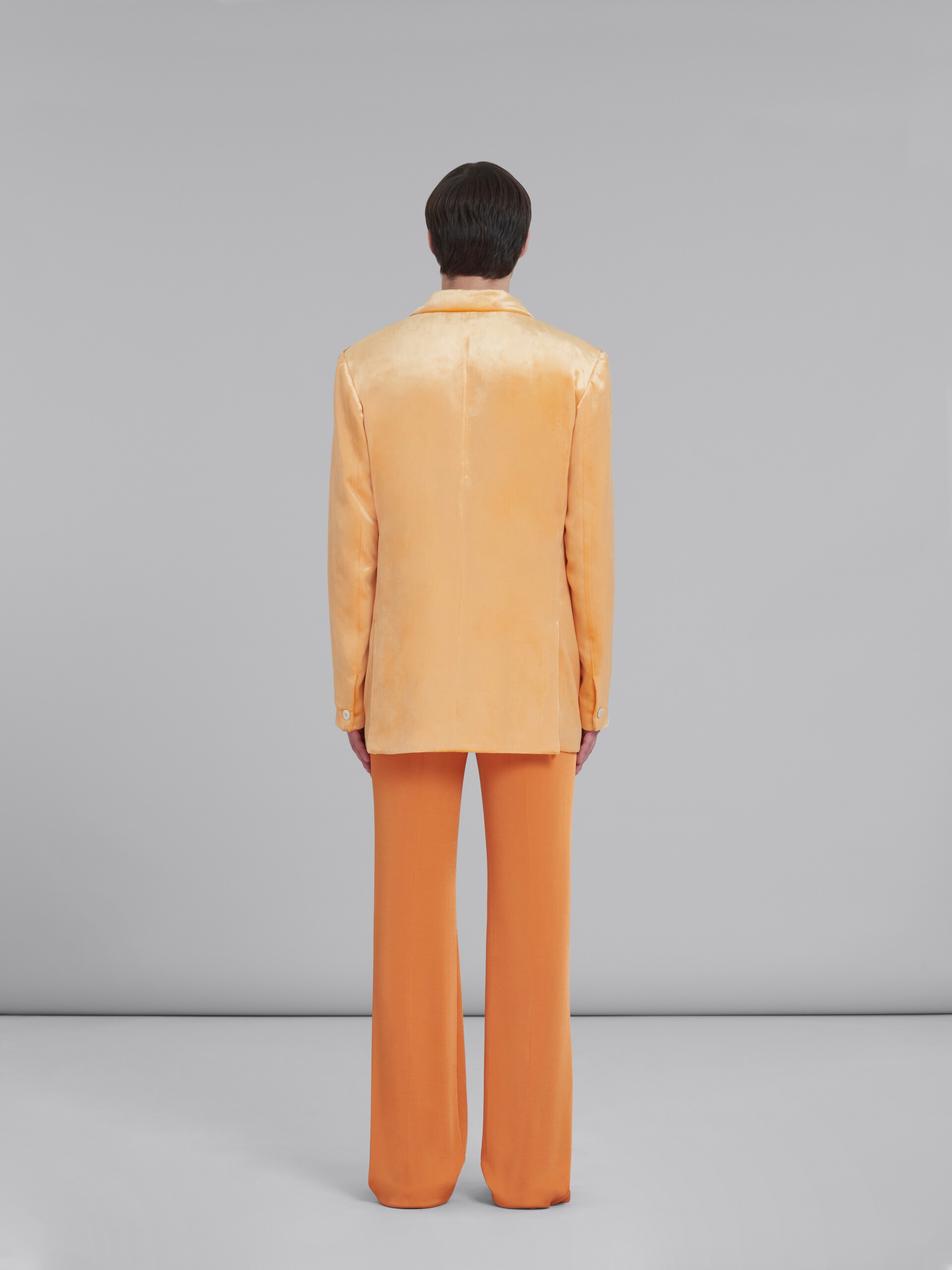 Orangefarbener einreihiger Samt-Blazer - Jacken - Image 3