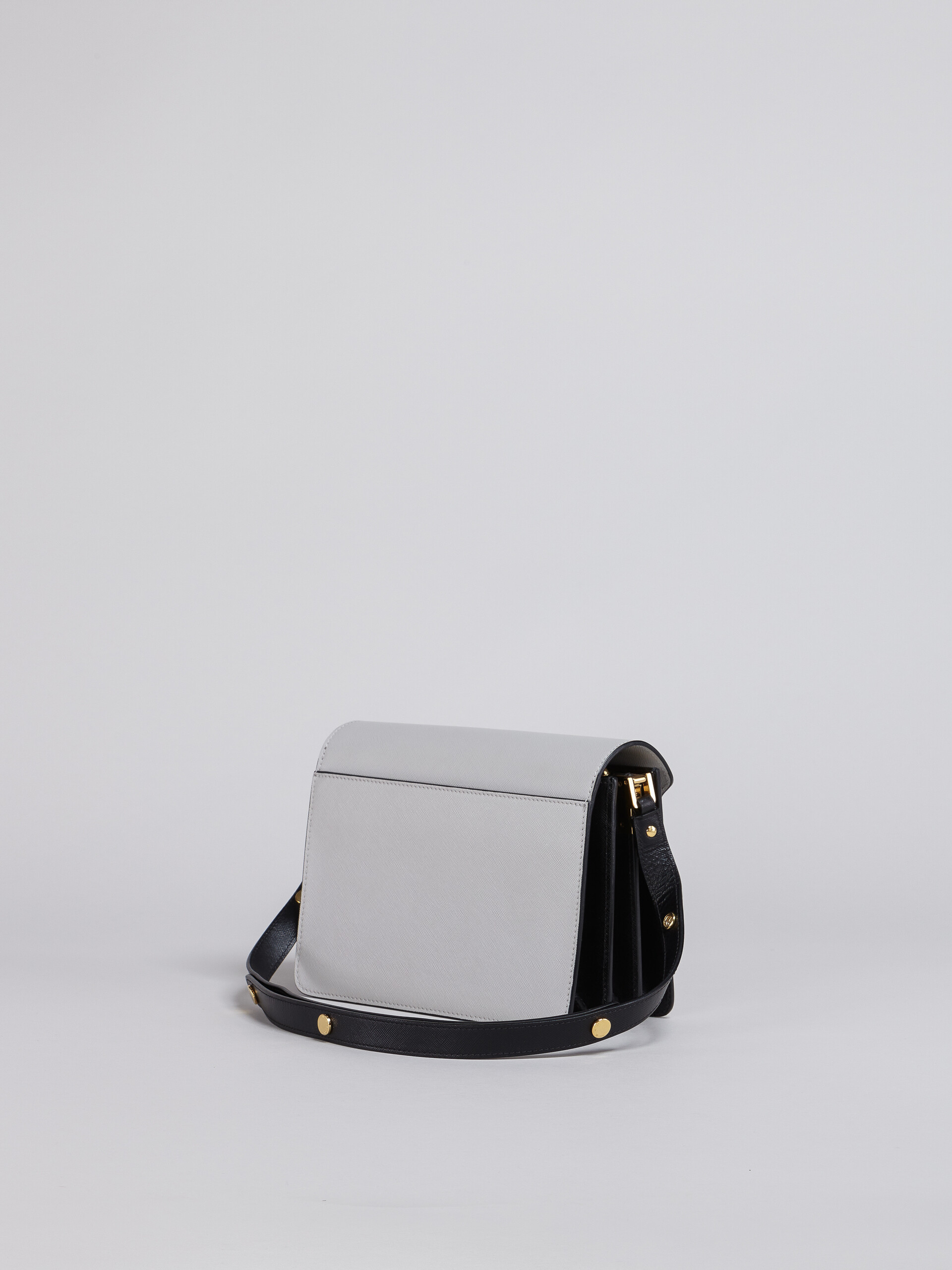 TRUNK bag in saffiano calfskin grey brown and black - Shoulder Bags - Image 2