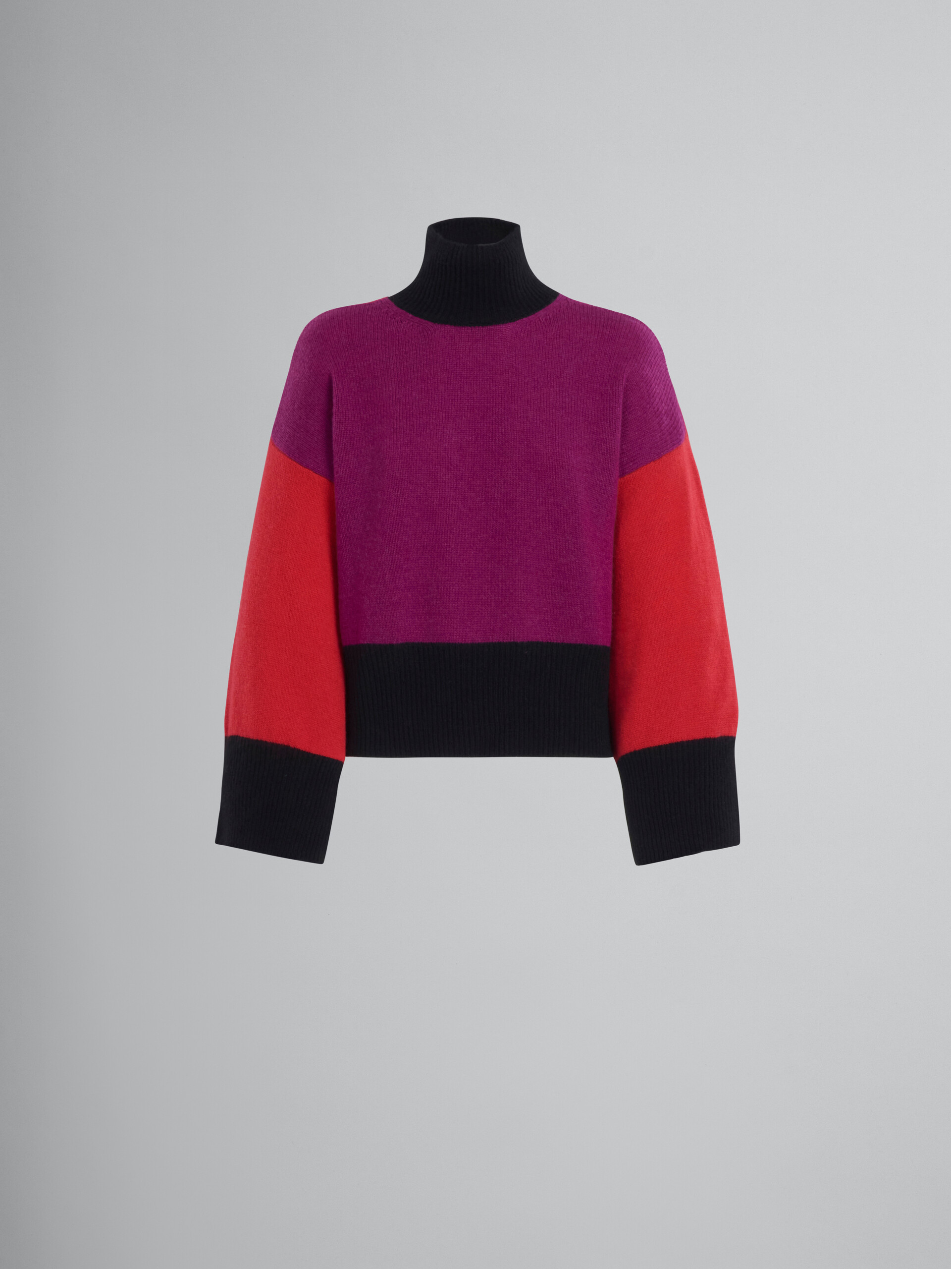 Cashmere cropped T-neck sweater - Pullovers - Image 1