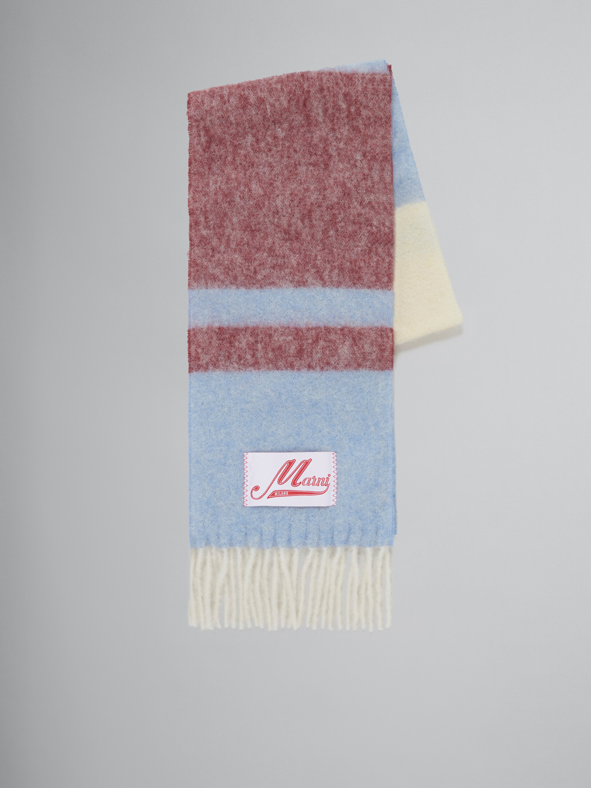 Blue striped mohair scarf - Scarves - Image 1