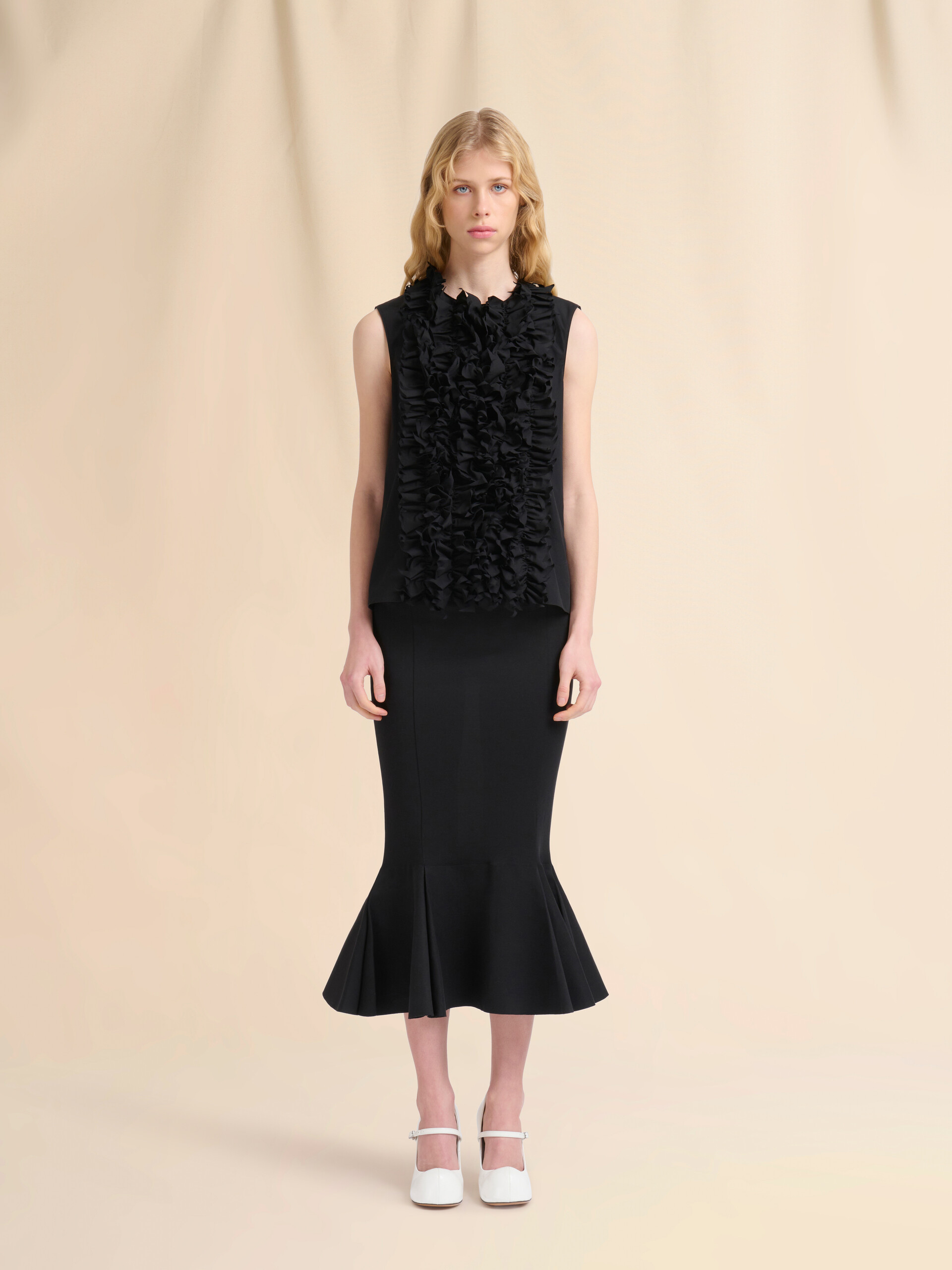 Black jersey skirt with mermaid hem - Skirts - Image 2
