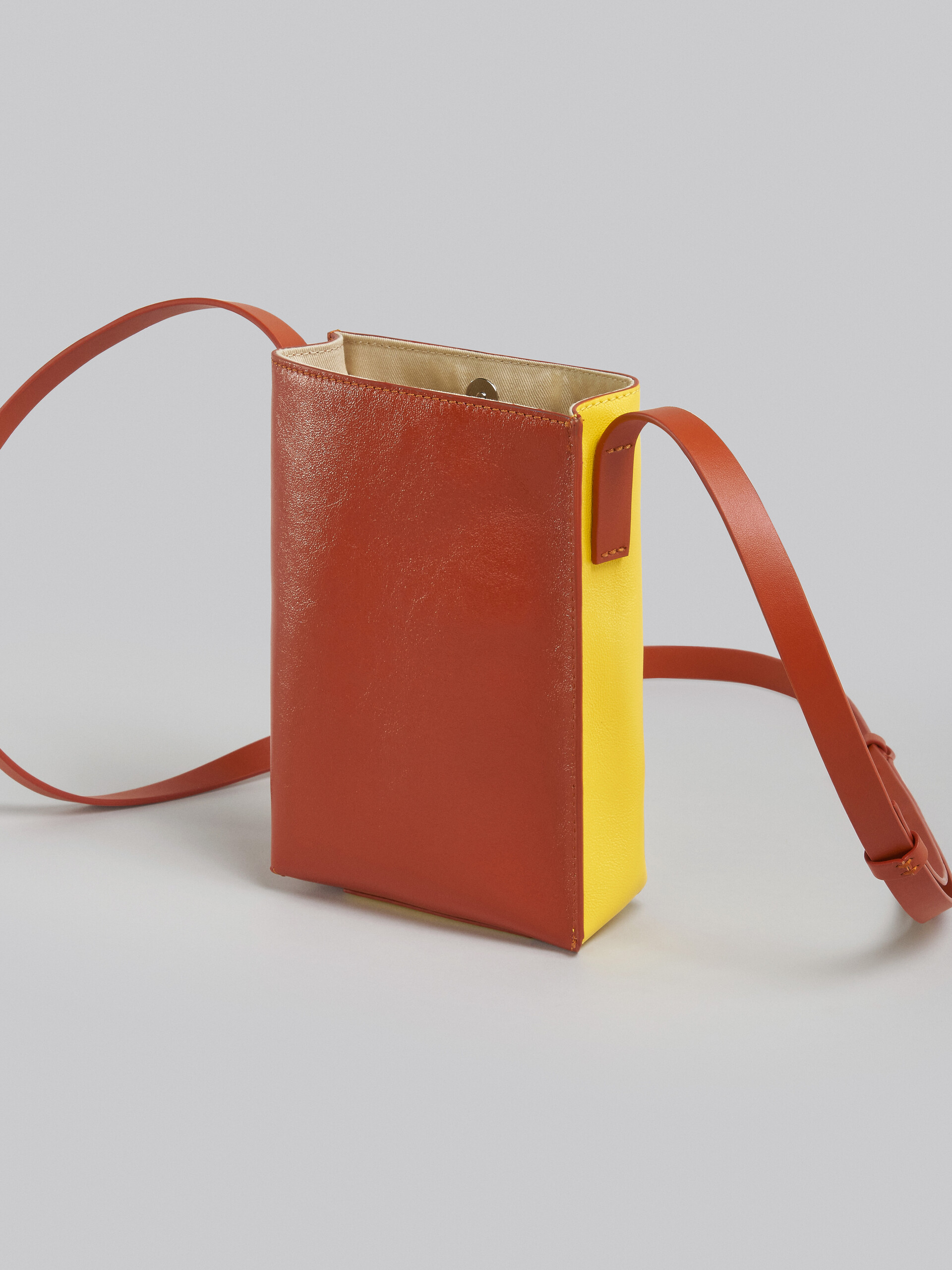 MUSEO SOFT small bag in brown and yellow leather - Shoulder Bags - Image 5
