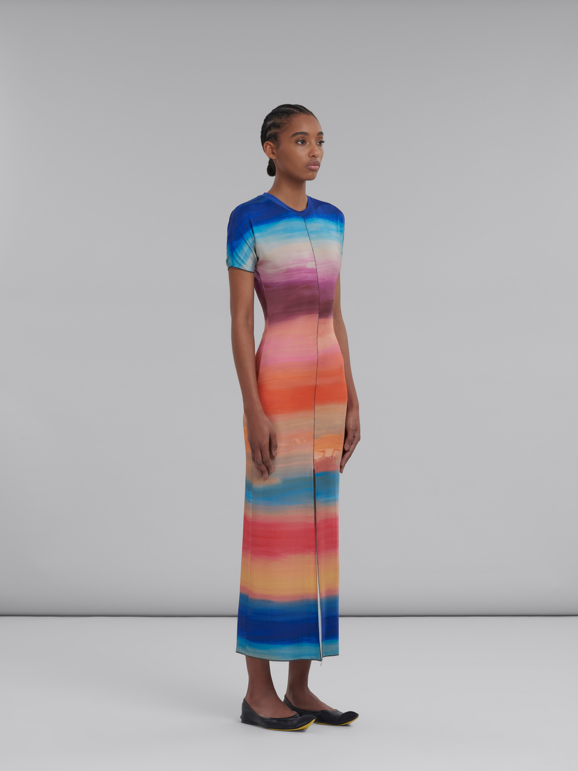 Multicoloured viscose dress with Dark Side of the Moon print - Dresses - Image 6